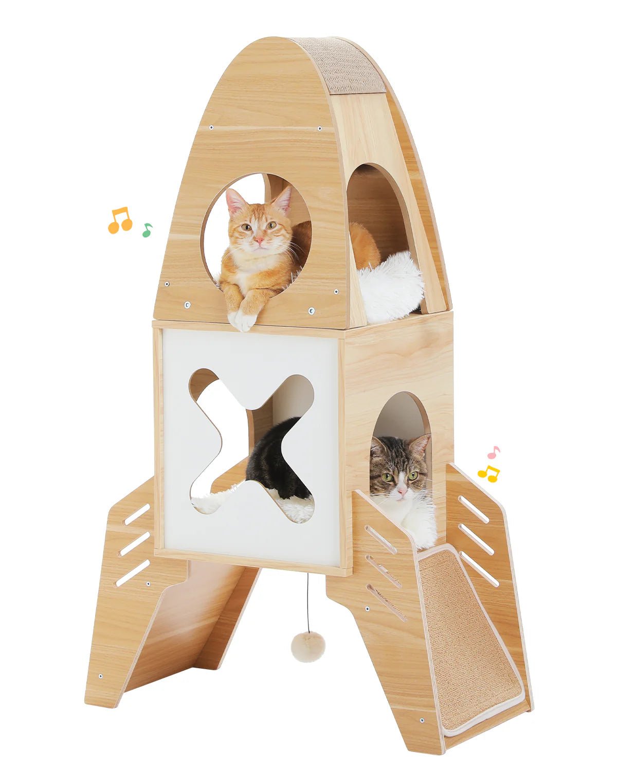 110cm Tall Cat Tree Tower with Scratching Post - Durable Climbing Perch for Indoor Cats, Perfect for Play, Rest & Scratching - Ideal for Small Spaces & Multi-Cat Homes