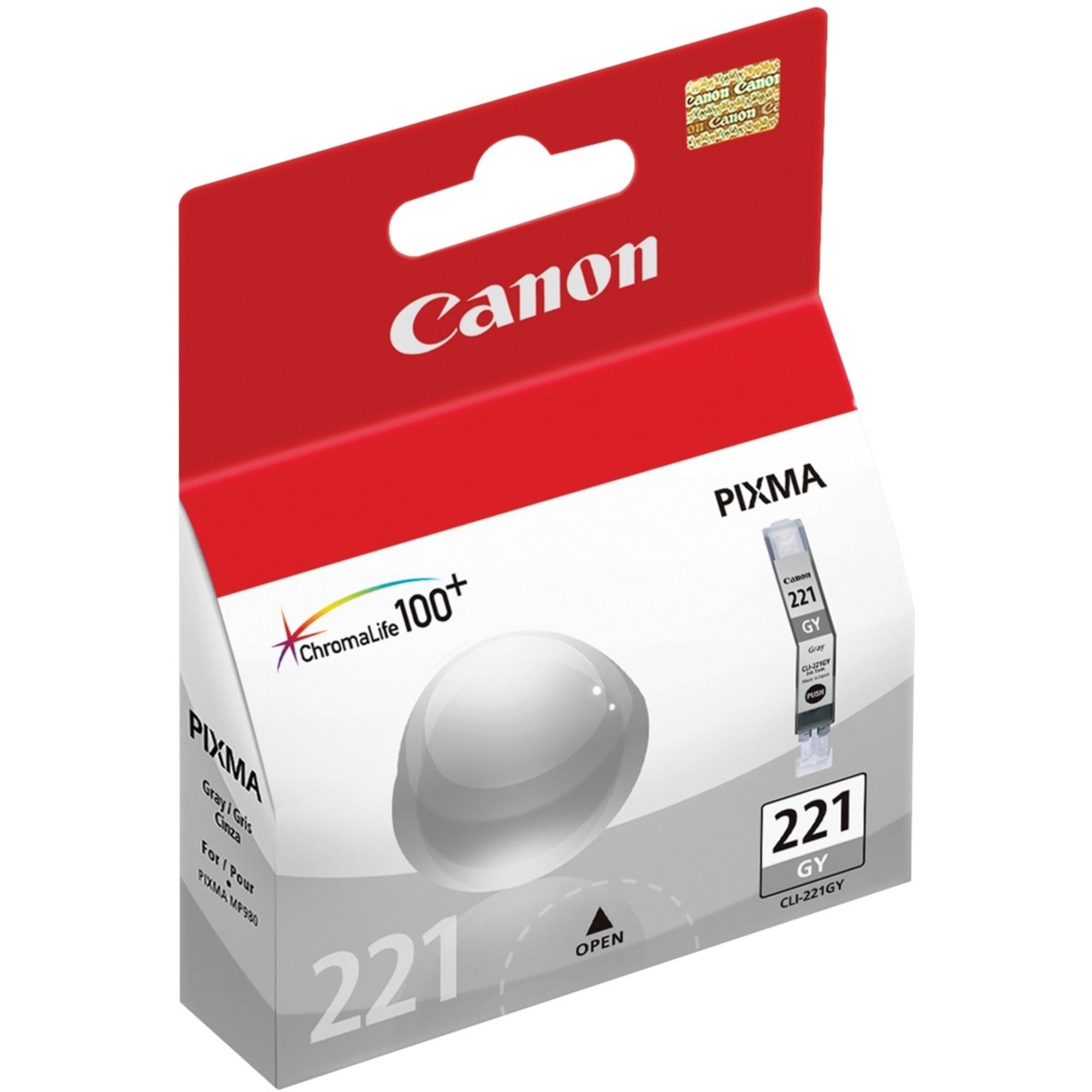 Genuine Canon CLI-221 Gray Ink Tank Cartridge - Compatible with MP980 & MP990 Printers - High-Quality Printing for Home Office & Photo Projects