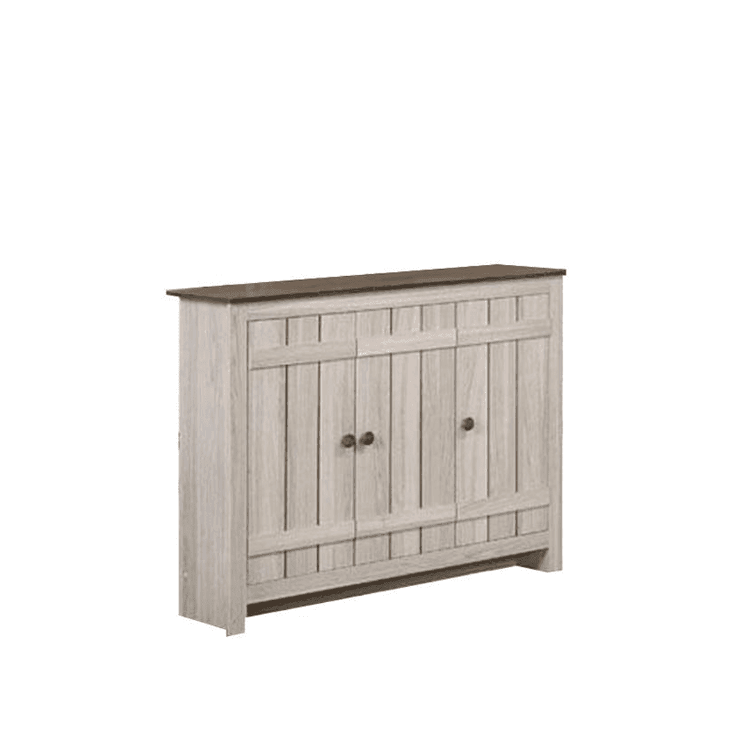 Dutton 3-Door Rustic Shoe Cabinet - Solid Wood Entryway Storage Organizer for Shoes, Boots & Accessories | Perfect for Hallway, Mudroom & Small Space Organization