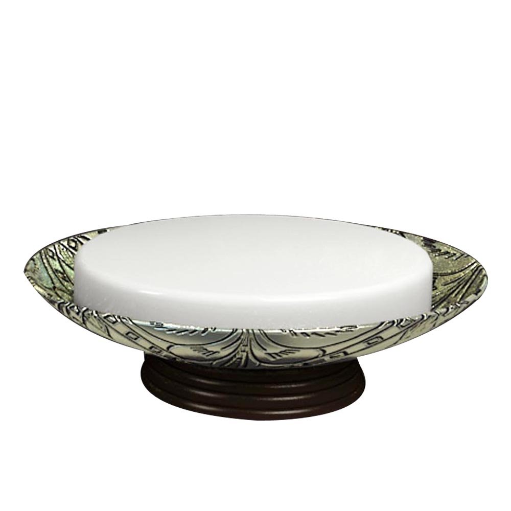 Nu Steel JP3H Jodhpur Collection Soap Dish Holder - Small Silver Resin & Orb Finish for Kitchen, Bathroom, Shower & Countertop | Perfect for Organizing Soap Bars by Sink or Bathtub