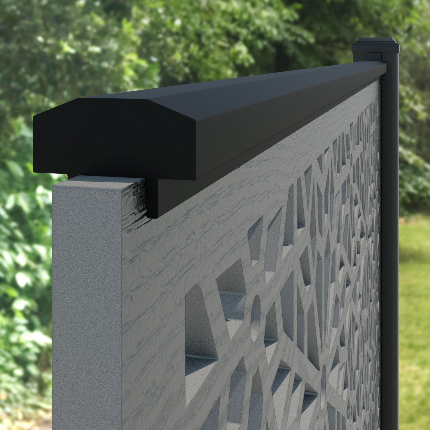 Ambar Decorative Fence 120x120cm (4x4ft) with Aluminum Posts - Rustproof Garden Fence Panel for Yard, Patio, and Poolside Decor