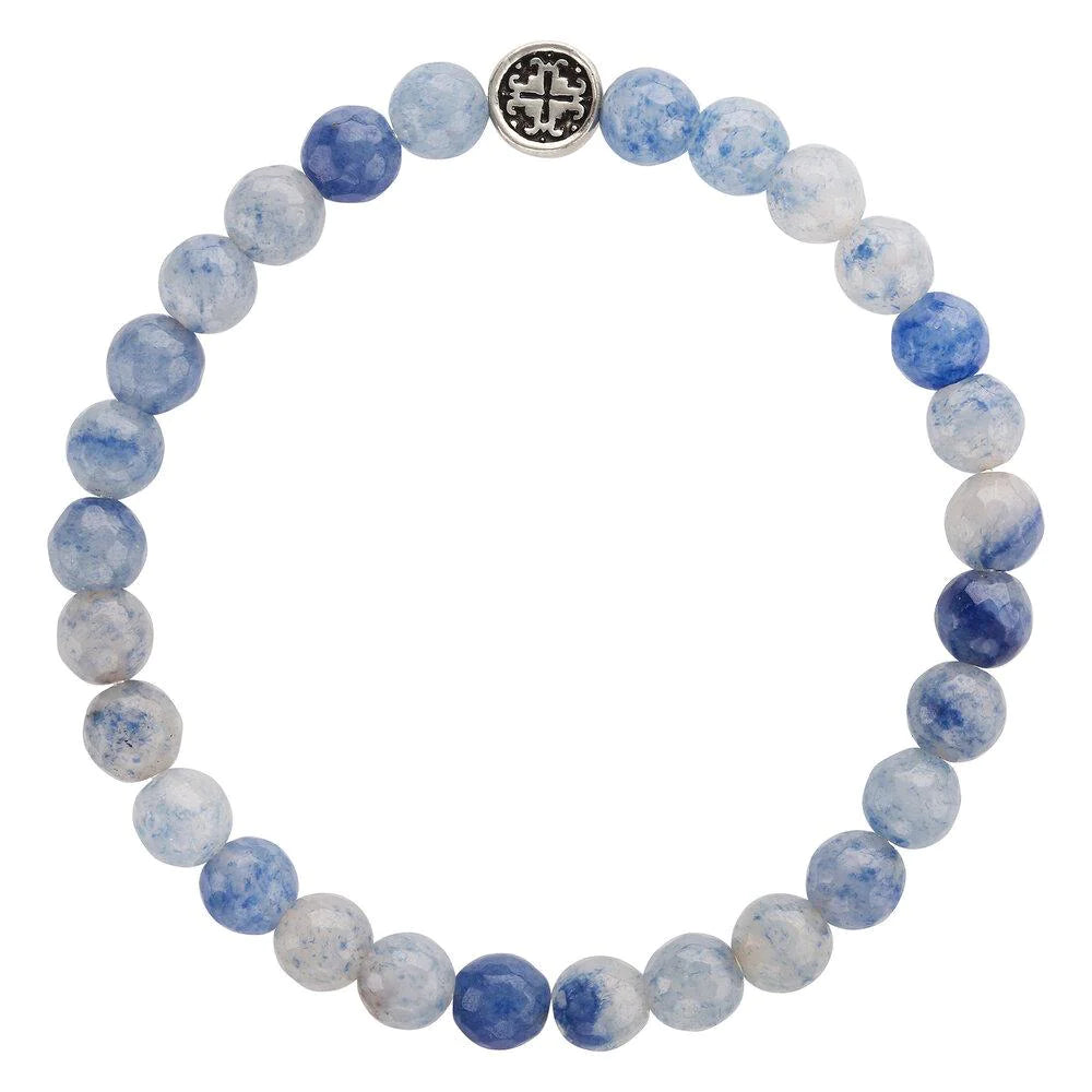 Blue Aventurine Healing Bracelet for Women - Mala + Mantra Handmade Gemstone Beaded Jewelry for Meditation, Stress Relief & Positive Energy - Spiritual Gift for Yoga & Mindfulness Practice