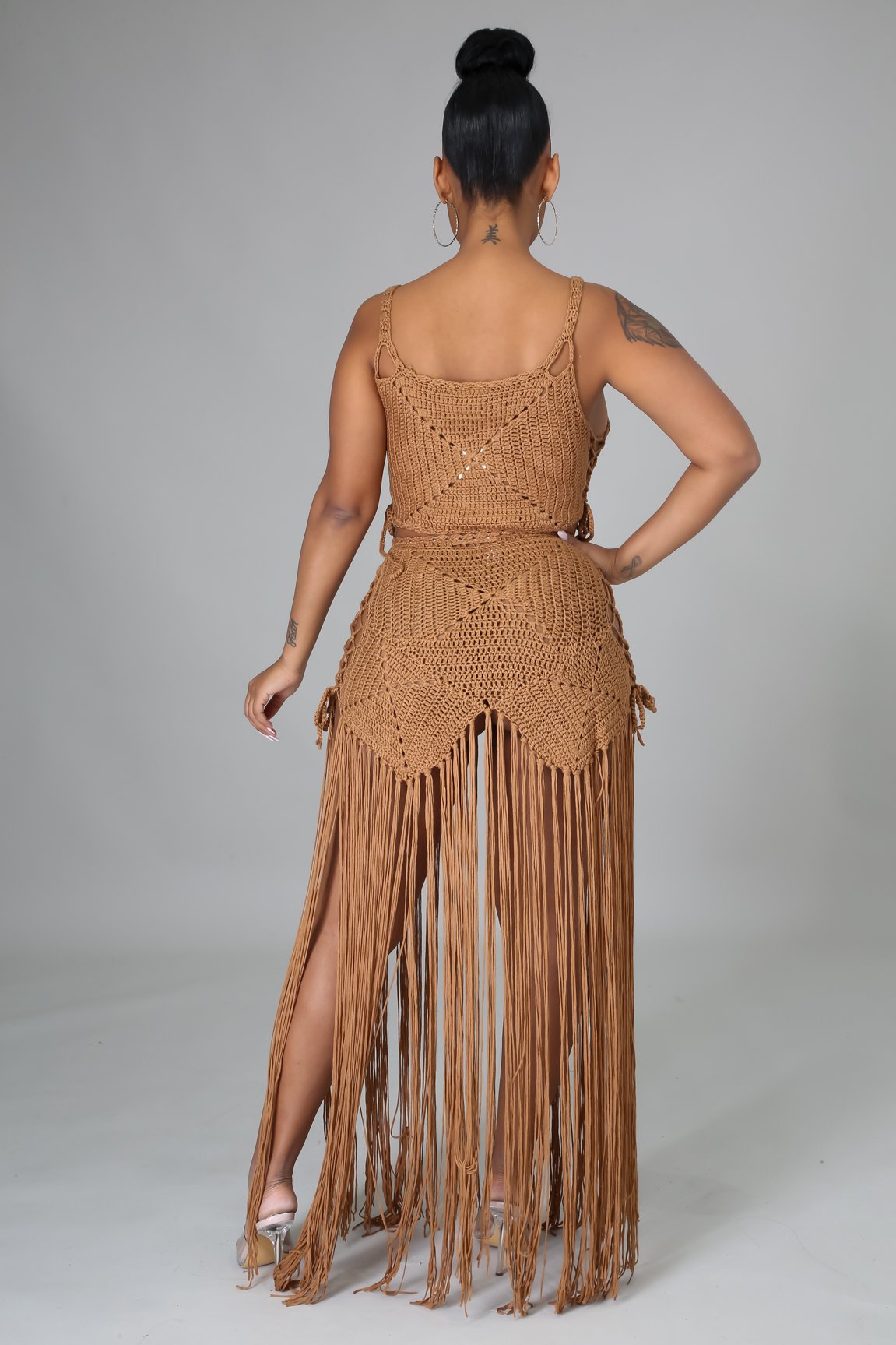 Stylish 2-Piece Skirt Set in Mocha - Perfect for Beach Vacations, Summer Outings & Casual Wear