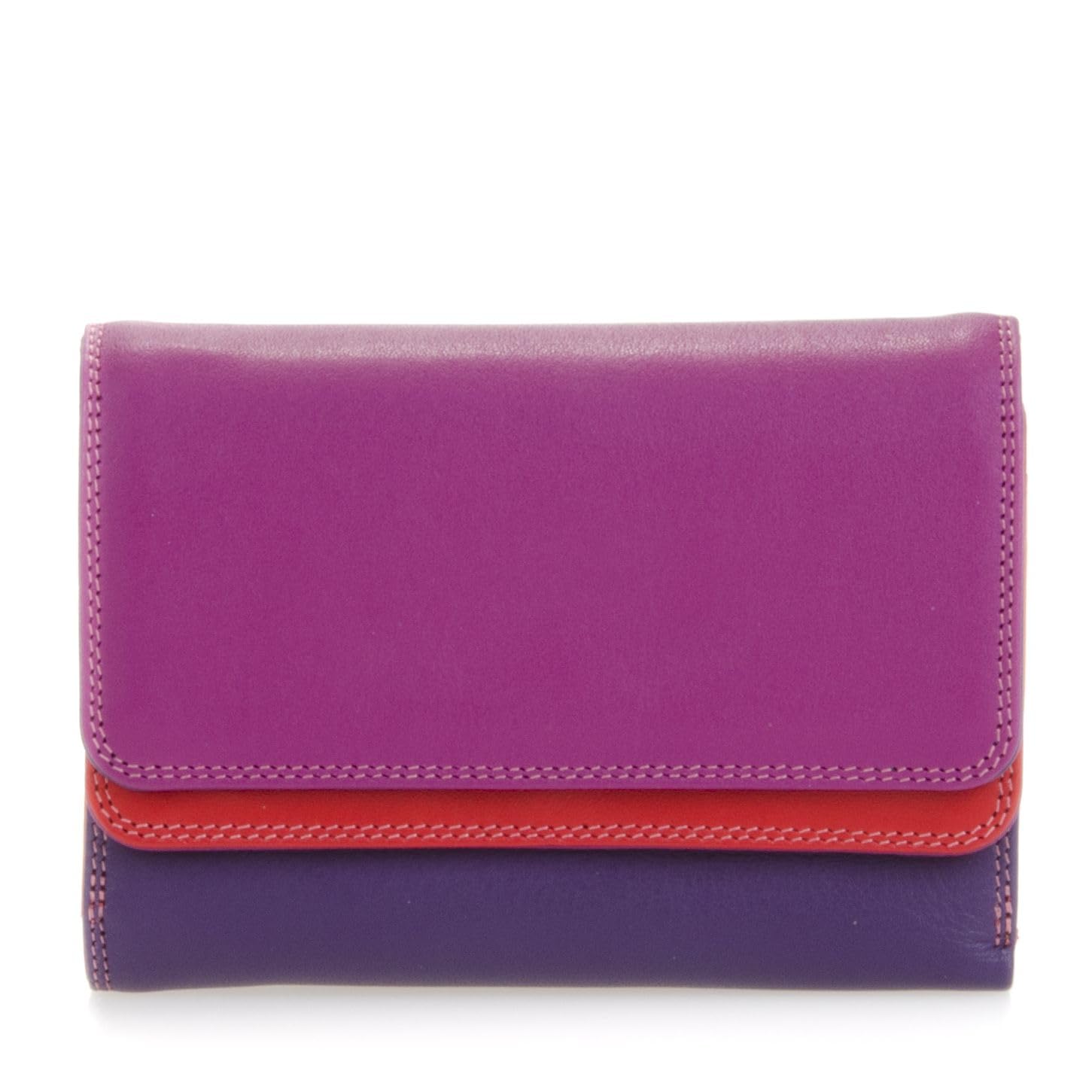 Premium mywalit Double-Flap Leather Wallet for Men & Women - 6 Card Slots, ID Window & Coin Pockets - Elegant Sangria Multi Color - Compact RFID Purse for Credit Cards, Cash & Coins - Ideal for Everyday Carry, Travel & Business Use