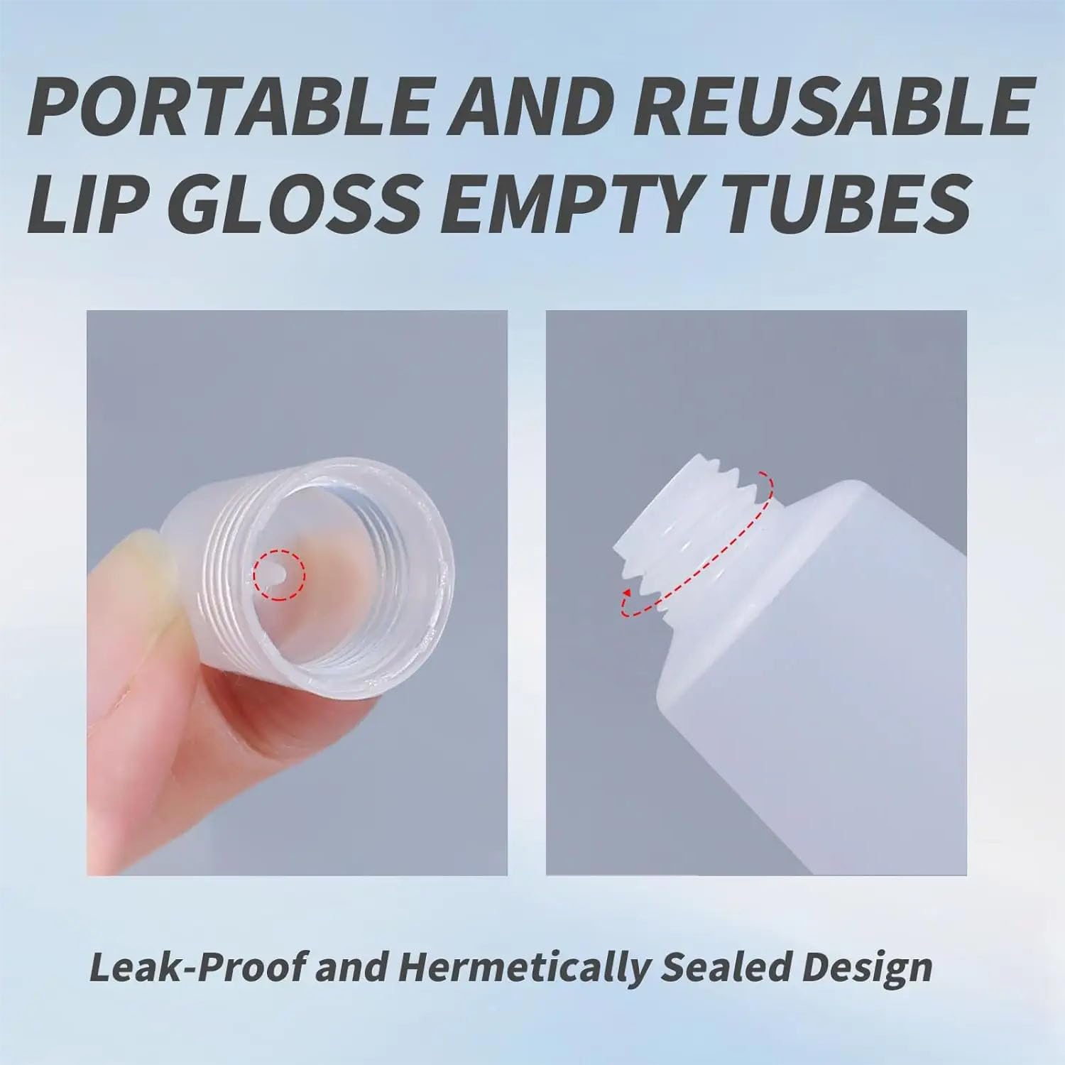 6PCS 8ml Clear Refillable Squeeze Tubes - Empty Lip Gloss Containers for DIY Lip Balm, Lotion, Essential Oils - Travel-Friendly Toiletries & Makeup Accessories - Perfect for Home, Salon, and On-the-Go Use