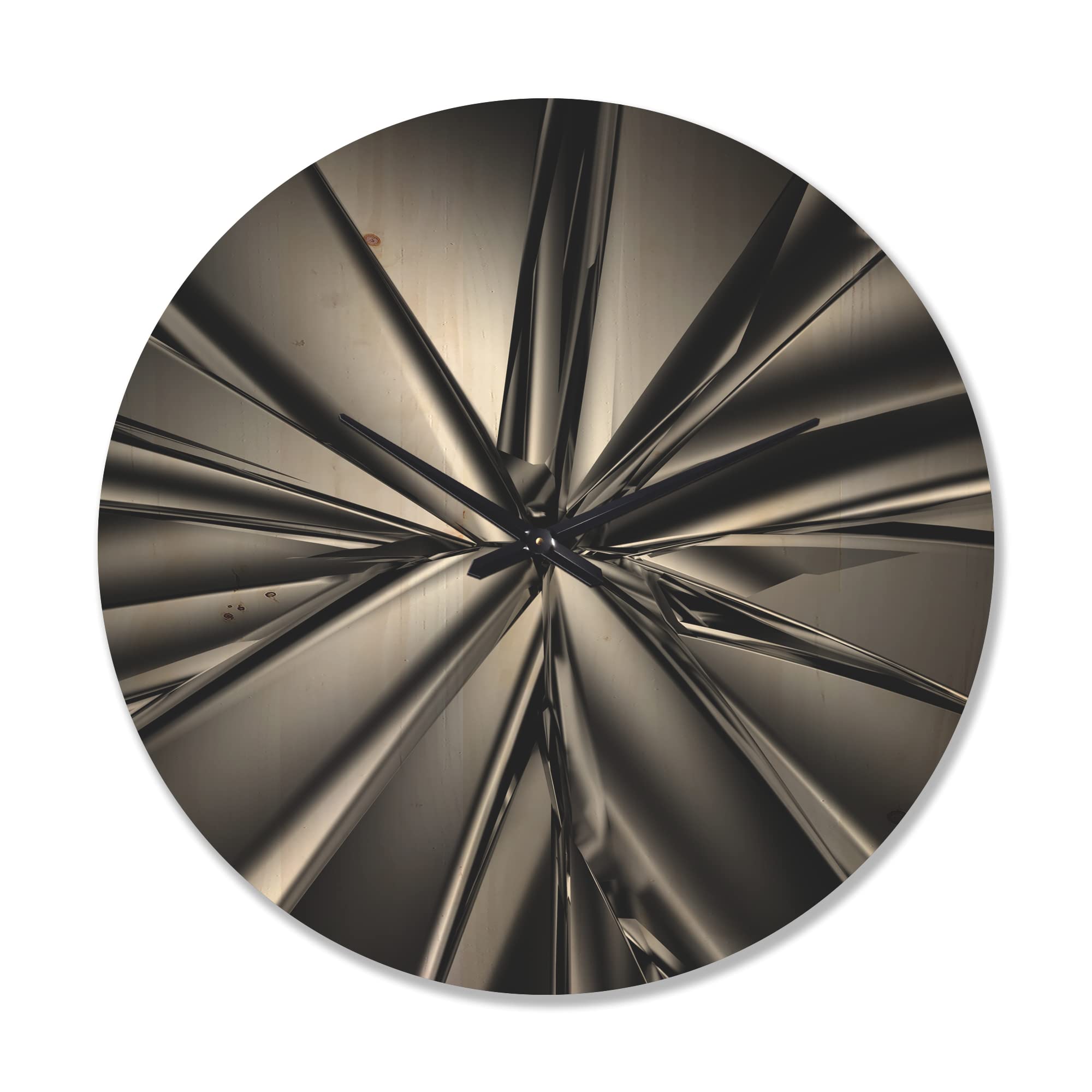 Modern Wood Wall Clock - Large Decorative Oversized Wooden Clock with Fractal Futuristic Crystal Design for Living Room, Bedroom & Office Décor | Perfect for Home, Office & Gift Giving
