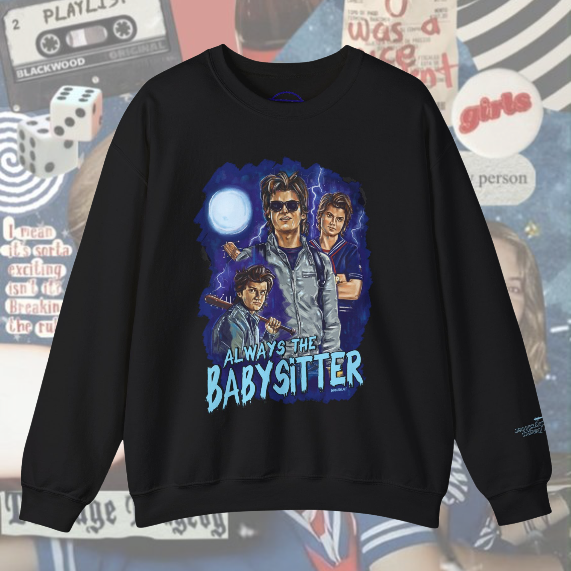 Always The Babysitter Crewneck Sweatshirt - Comfortable Casual Pullover for Women & Men - Perfect for Everyday Wear, Babysitting, and Relaxing at Home