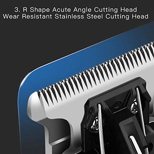 Professional Hair Clippers for Men & Kids - Rechargeable Ceramic Blade Hair Cutting Machine with Low Noise, Barber Beard Trimmer for Home & Salon Use (Silver) - Perfect for DIY Haircuts, Beard Grooming & Styling