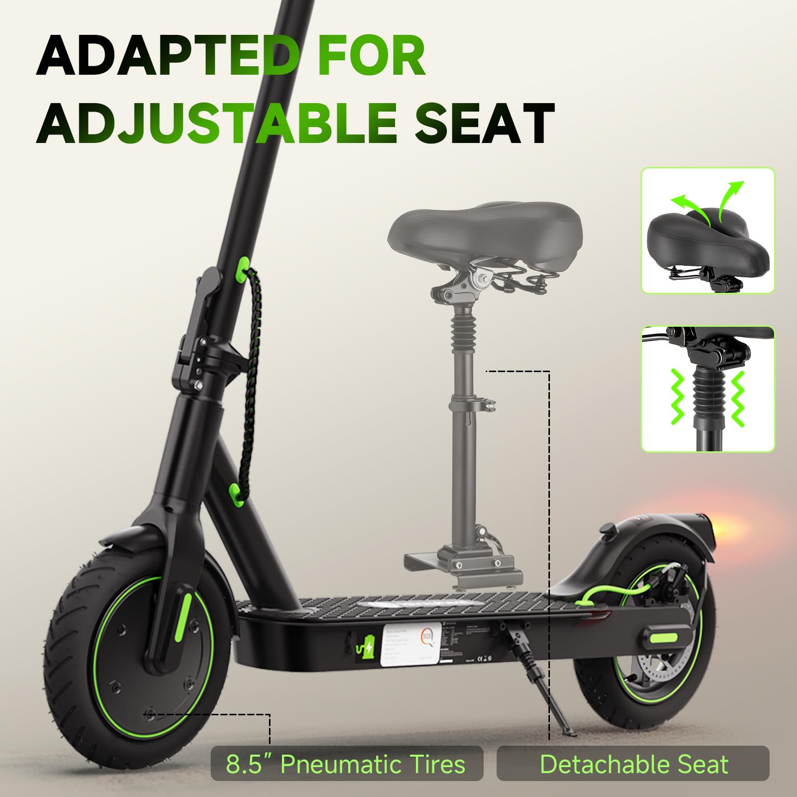 Premium Electric Scooter for Adults - 19 Miles Long Range & 19 MPH Top Speed - Commuter E-Scooter with Turn Signals & Dual Braking System - Perfect for Urban Commuting & Teen Rides