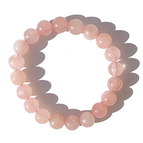 Joyfulmuze Rose Quartz Stretch Bracelet - Handmade Healing Jewelry for Love, Romance & Passion | Pink Stone Heart Chakra Bracelet | Spiritual Gift for Women & Men | Perfect for Meditation, Yoga & Energy Balancing