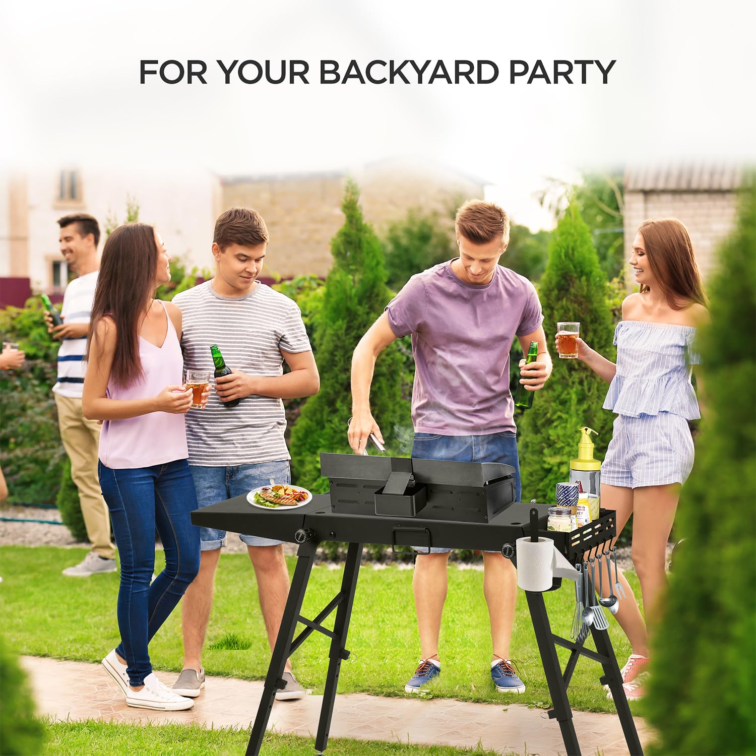 **Heavy Duty Griddle Stand for Blackstone 17 & 22 Inch Table Top Grill - Portable, Folding & Height Adjustable Legs - Perfect for Outdoor Cooking, Camping & Backyard BBQs**