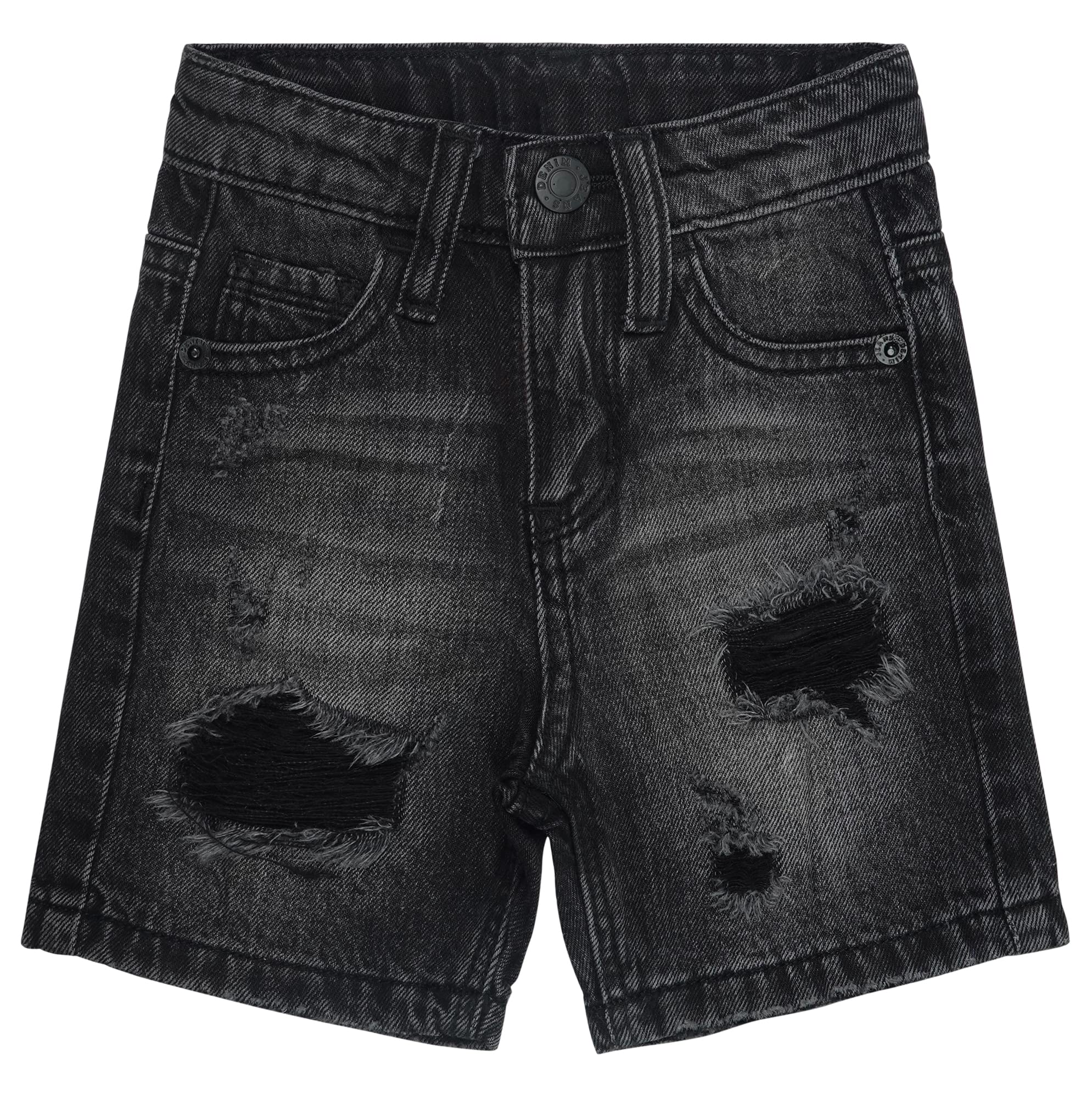 KIDSCOOL SPACE Boys' Summer Denim Shorts with Ripped Holes & Soft Elastic Waistband - Comfortable Half Jean Pants for Outdoor Play, Beach Vacations & Casual Wear
