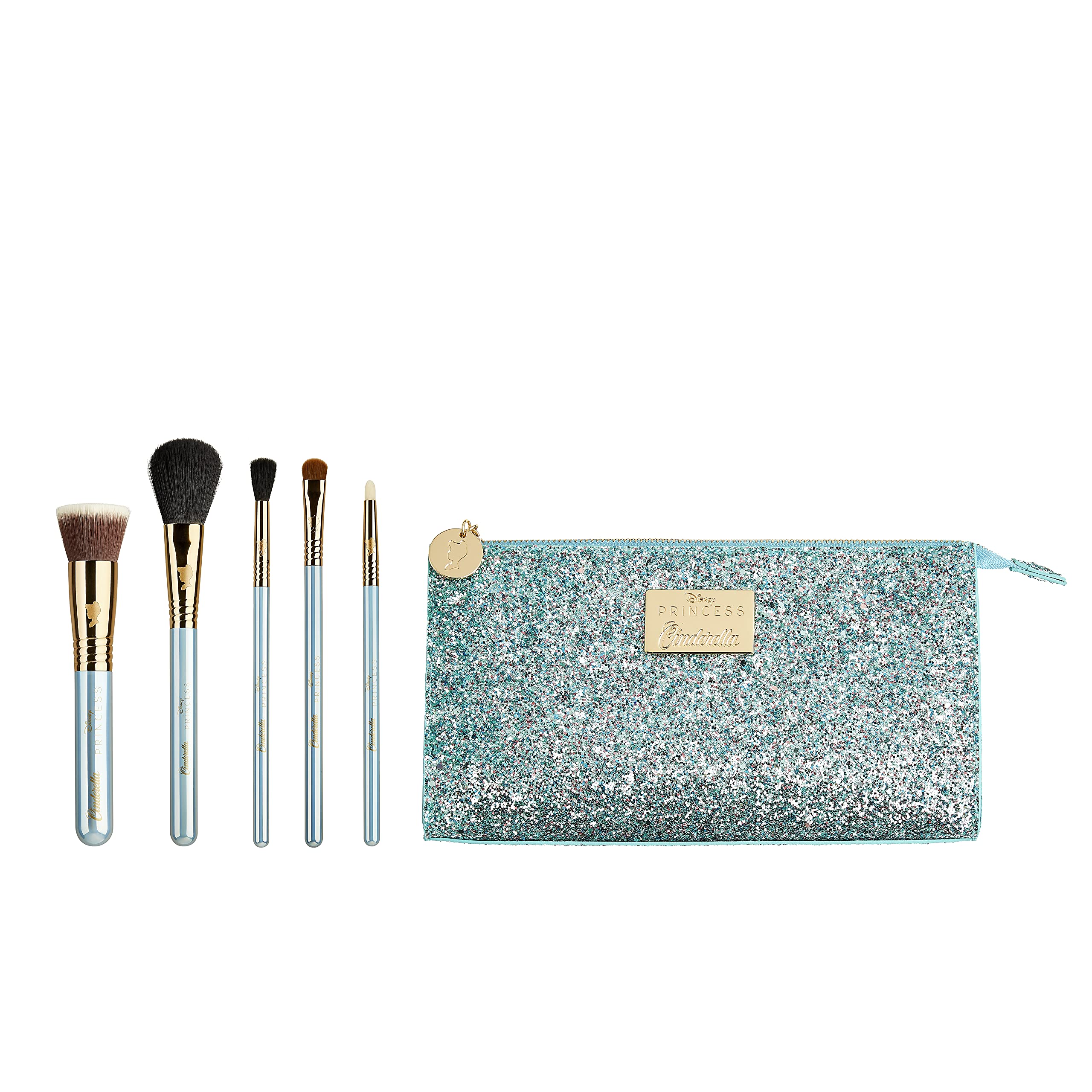 Sigma Beauty Disney Cinderella Professional Makeup Brush Set - Hypoallergenic Vegan Face & Eyeshadow Brushes (3 Face, 2 Eye Brushes) - Perfect for Bridal, Party & Everyday Makeup Looks