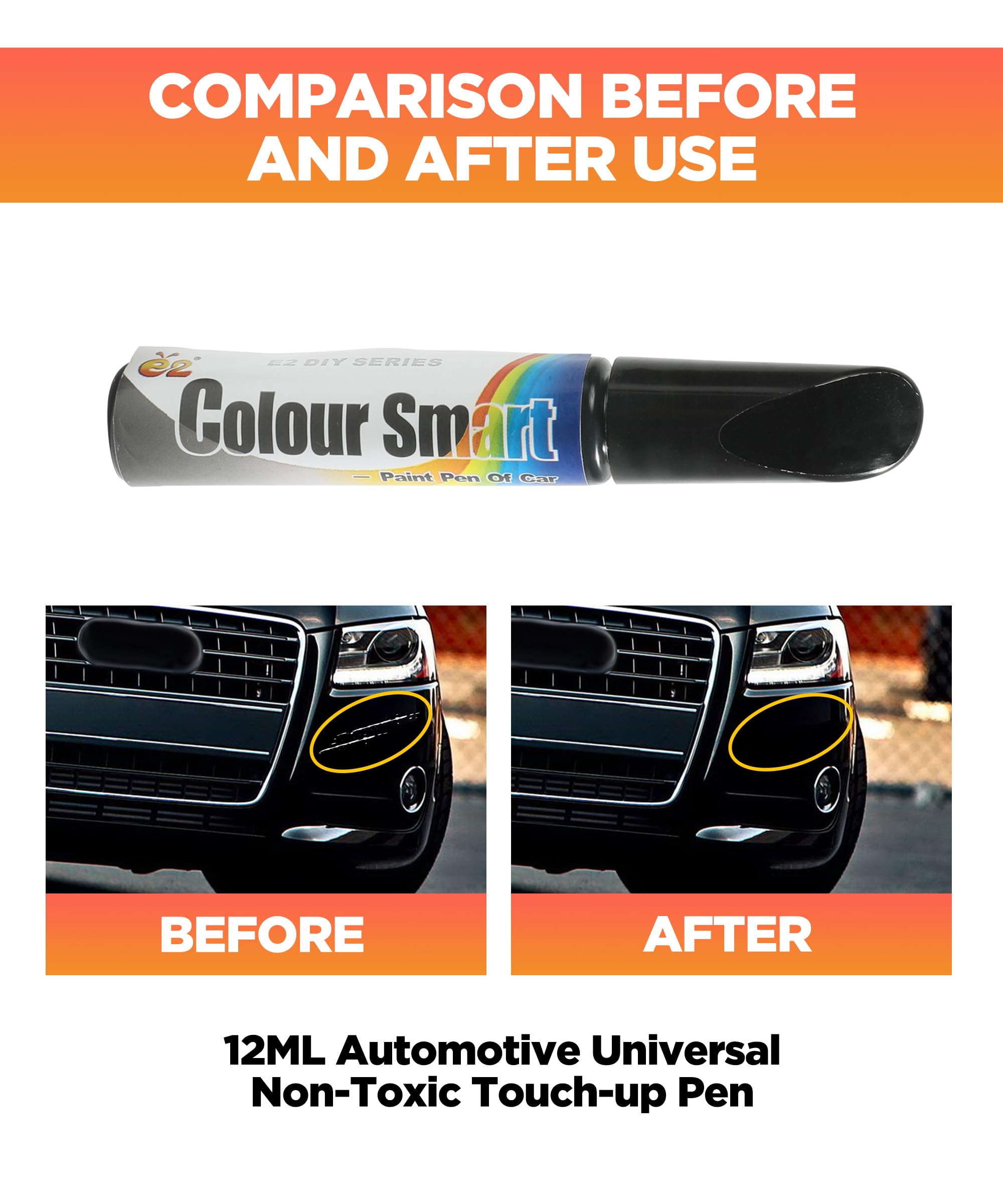 Car Scratch Remover Pen - Black Touch Up Paint for Cars, Auto Paint Scratch Repair Kit, Car Accessories for Minor Scratches & Chips - Perfect for DIY Car Scratch Repair at Home or On the Go