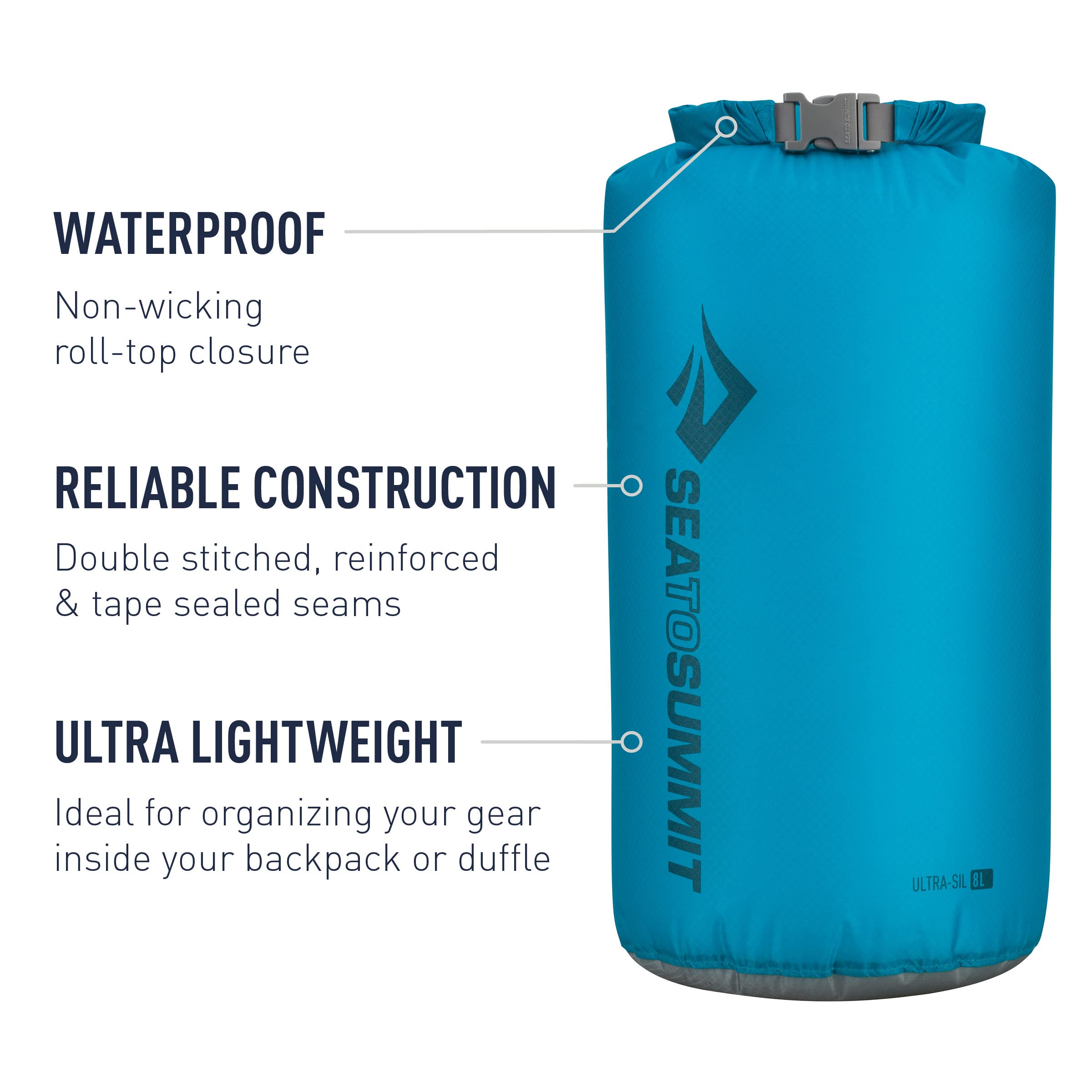 Sea to Summit Ultra-Sil Dry Sack - Waterproof Ultralight Dry Bag for Camping, Hiking, Kayaking & Outdoor Adventures