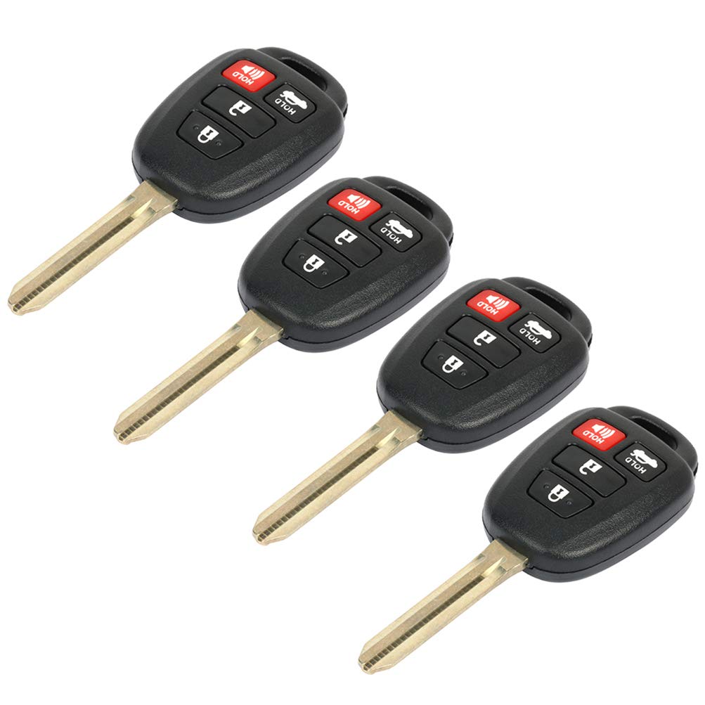 CCiyu 4-Button Flip Key Fob with Key Blade Replacement for 2014-2016 Toyota Highlander 3.5L 2.7L (FCC ID: GQ4-52T) - Remote Car Key for Lock/Unlock/Trunk/Panic Functions - Perfect for Key Replacement & Spare Car Keys