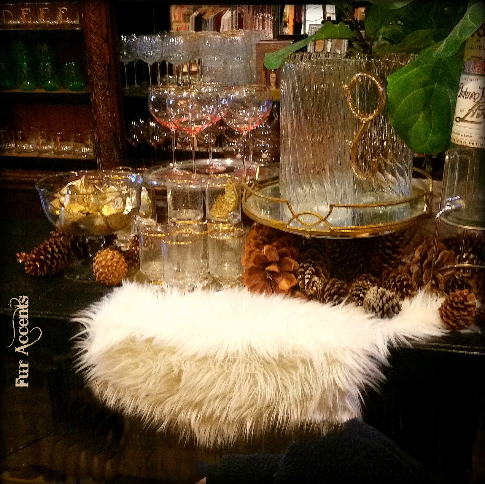 Classic Shag Faux Fur Table Runner - Snow White Dresser Scarf - 16x60 Inch Luxury Home Decor for Dining Table, Console & Vanity - Soft Sheepskin Style Accent for Winter, Christmas & Modern Interior Design