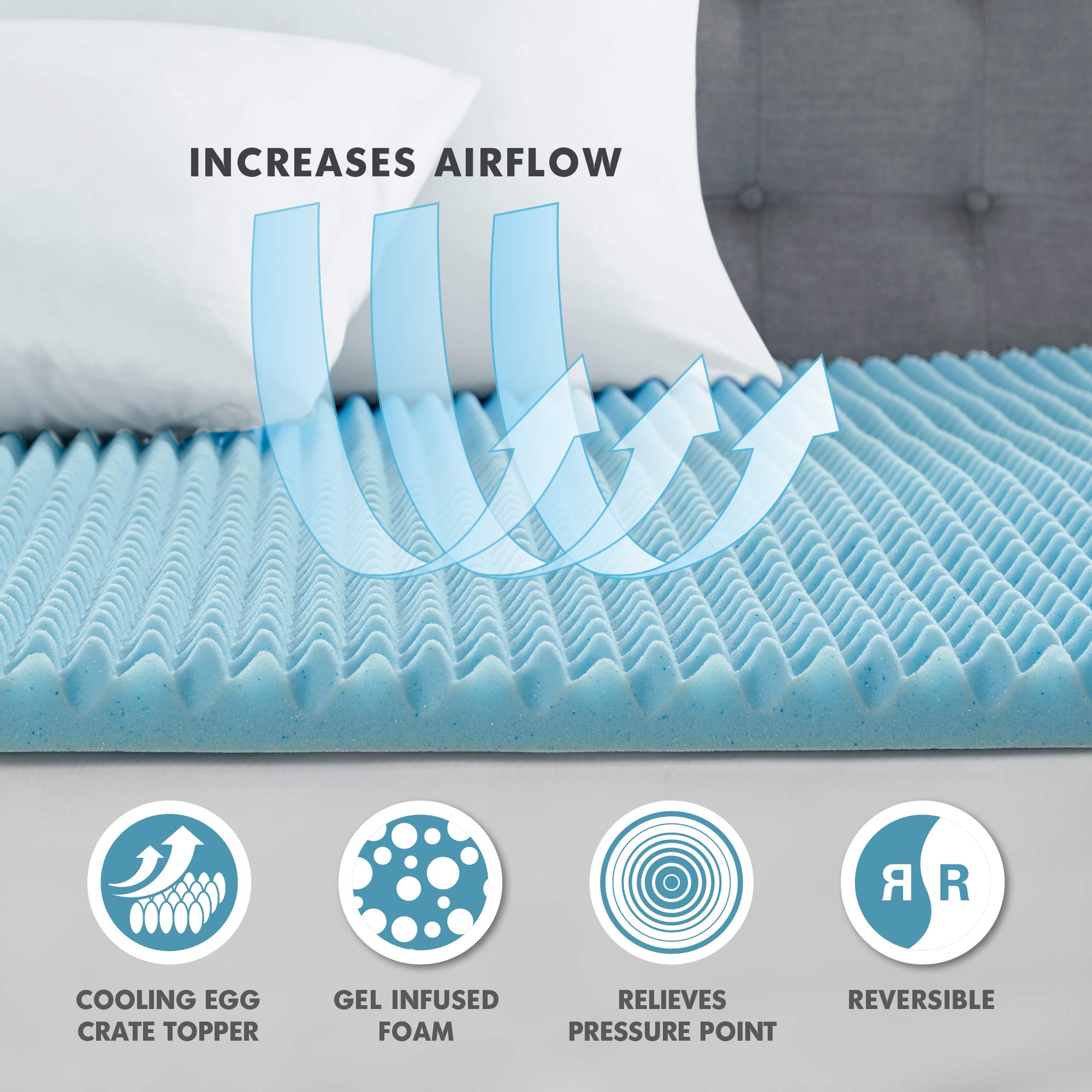 Sleep Philosophy Gel Infused Memory Foam Mattress Topper - 1.5