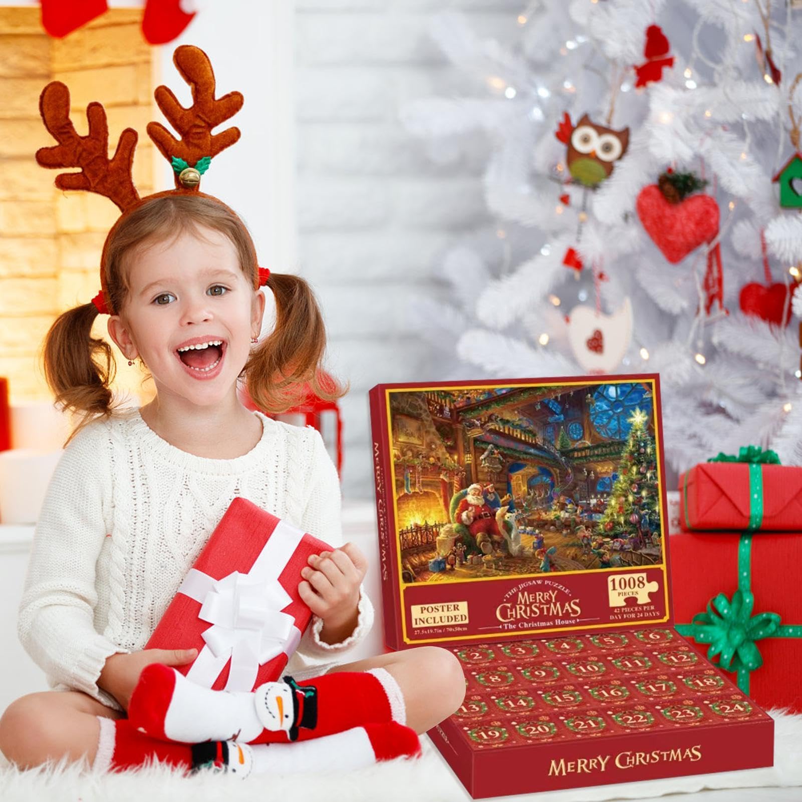 Christmas Countdown Puzzle - 24-Day Advent Calendar Puzzle for Adults & Kids, Holiday Puzzle Game for Family Fun | Perfect for Christmas Decor, Gift Giving & Festive Countdown Activities