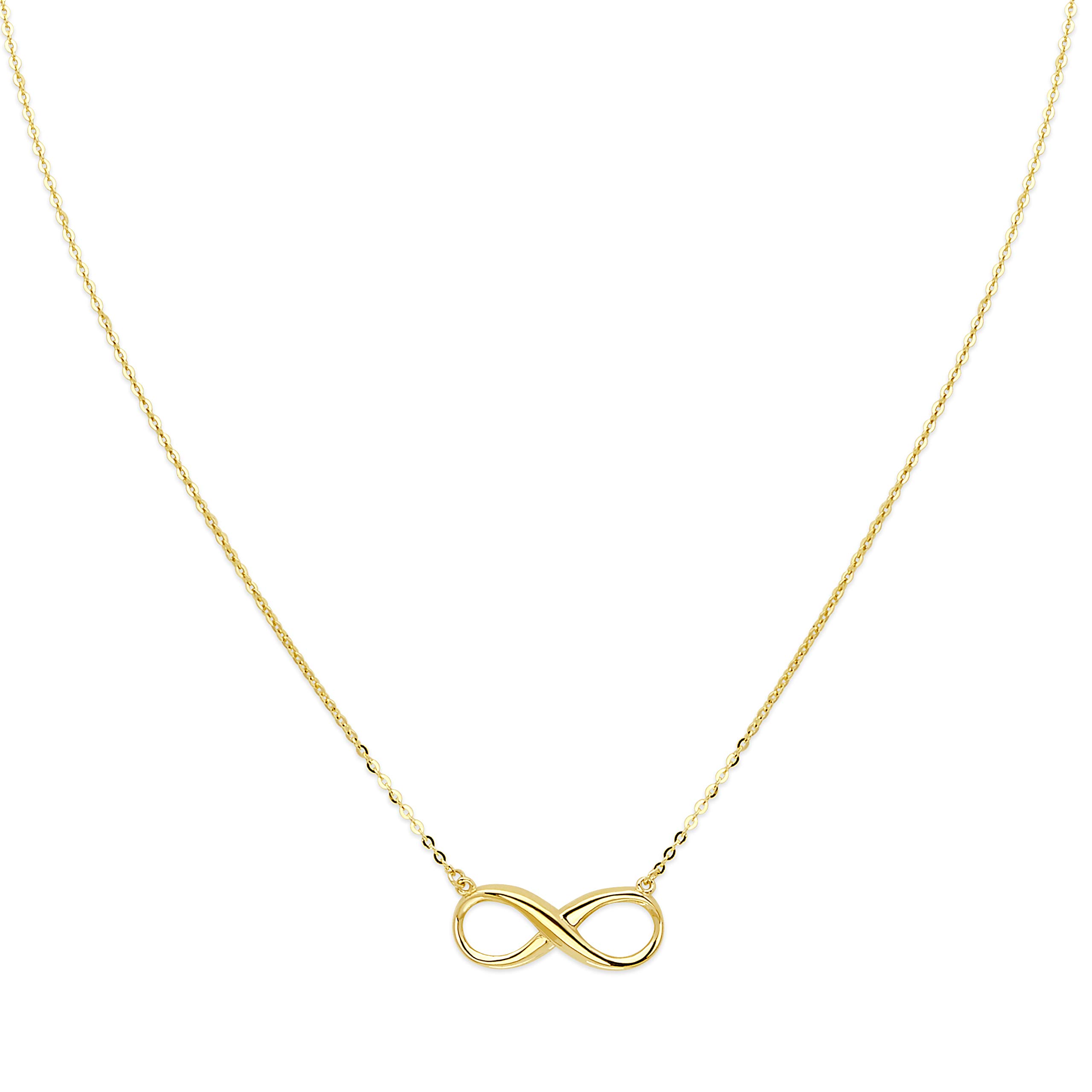 14K Yellow Gold Infinity Necklace for Women, 18