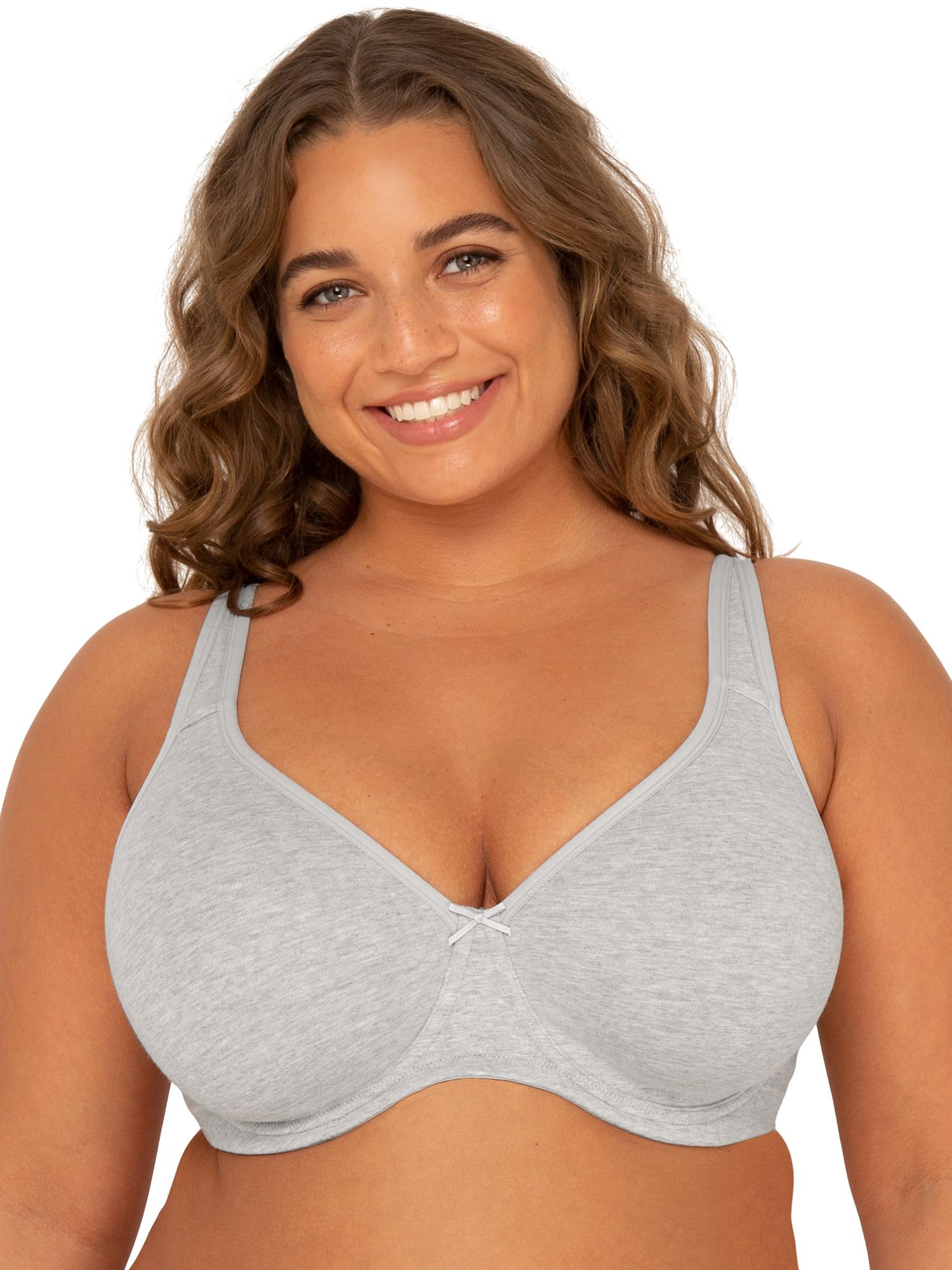 Fruit of the Loom Women's Plus Size Cotton Comfort Wireless Bra - Soft Support for Everyday Wear, Work & Relaxation