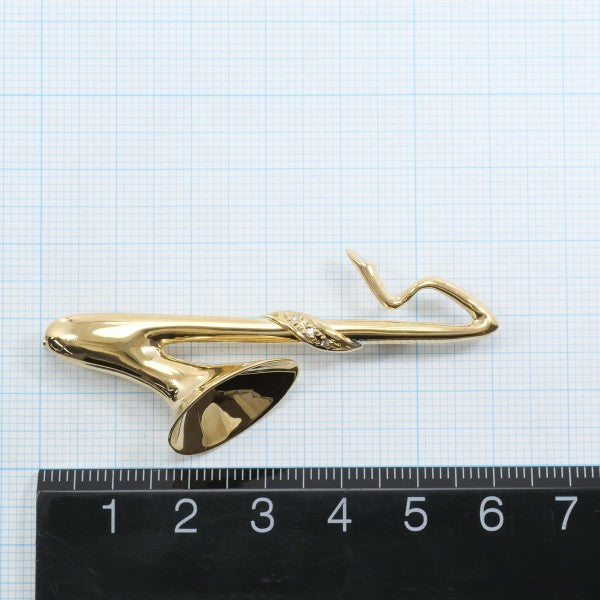 18K Yellow Gold Diamond Brooch Pin - Elegant Vintage Jewelry for Women, Perfect for Weddings, Parties & Special Occasions