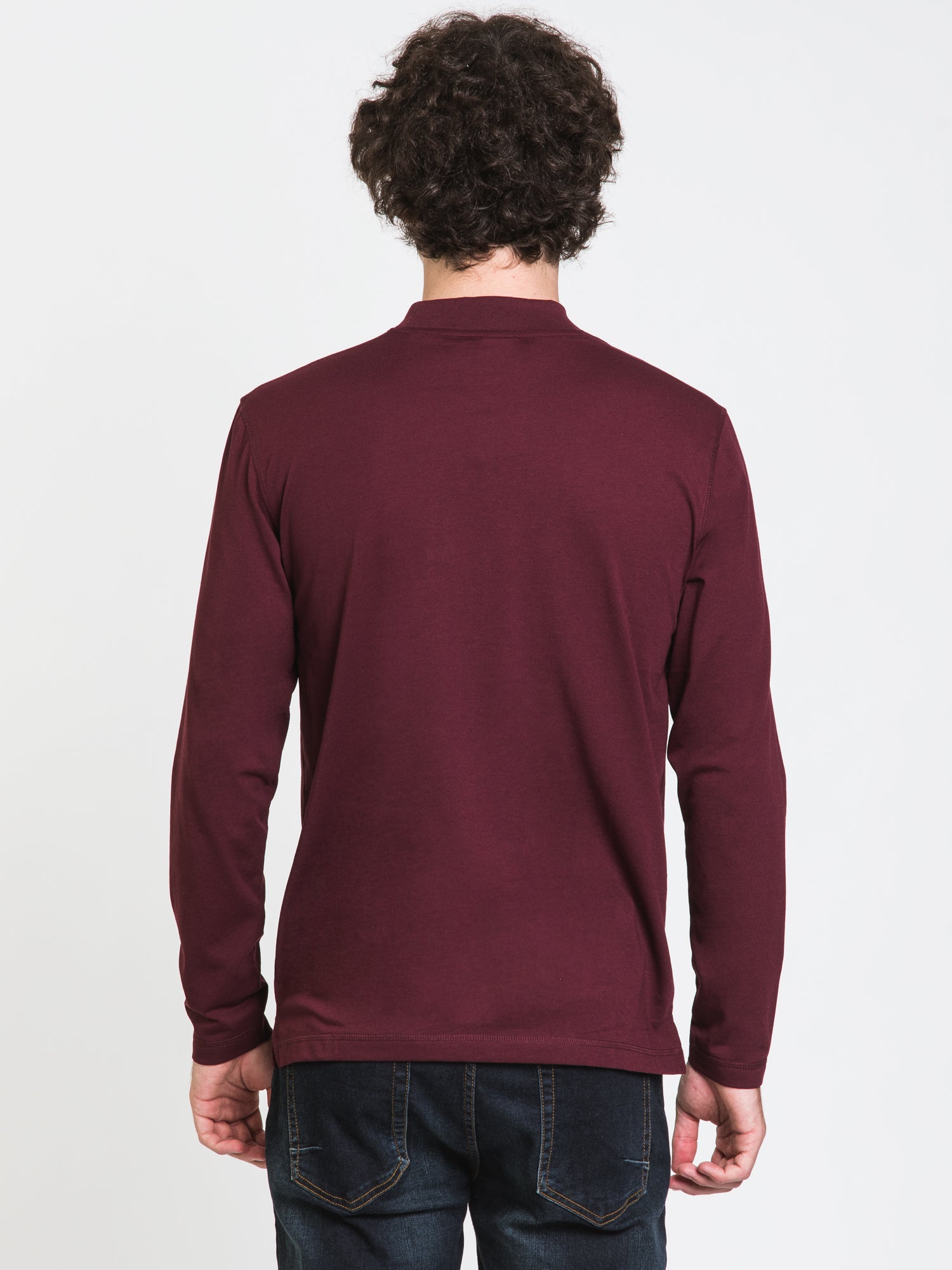 Boathouse Long Sleeve Mock Neck T-Shirt for Men & Women - Comfortable Stretch Cotton Tee - Casual Wear, Layering, Outdoor Activities
