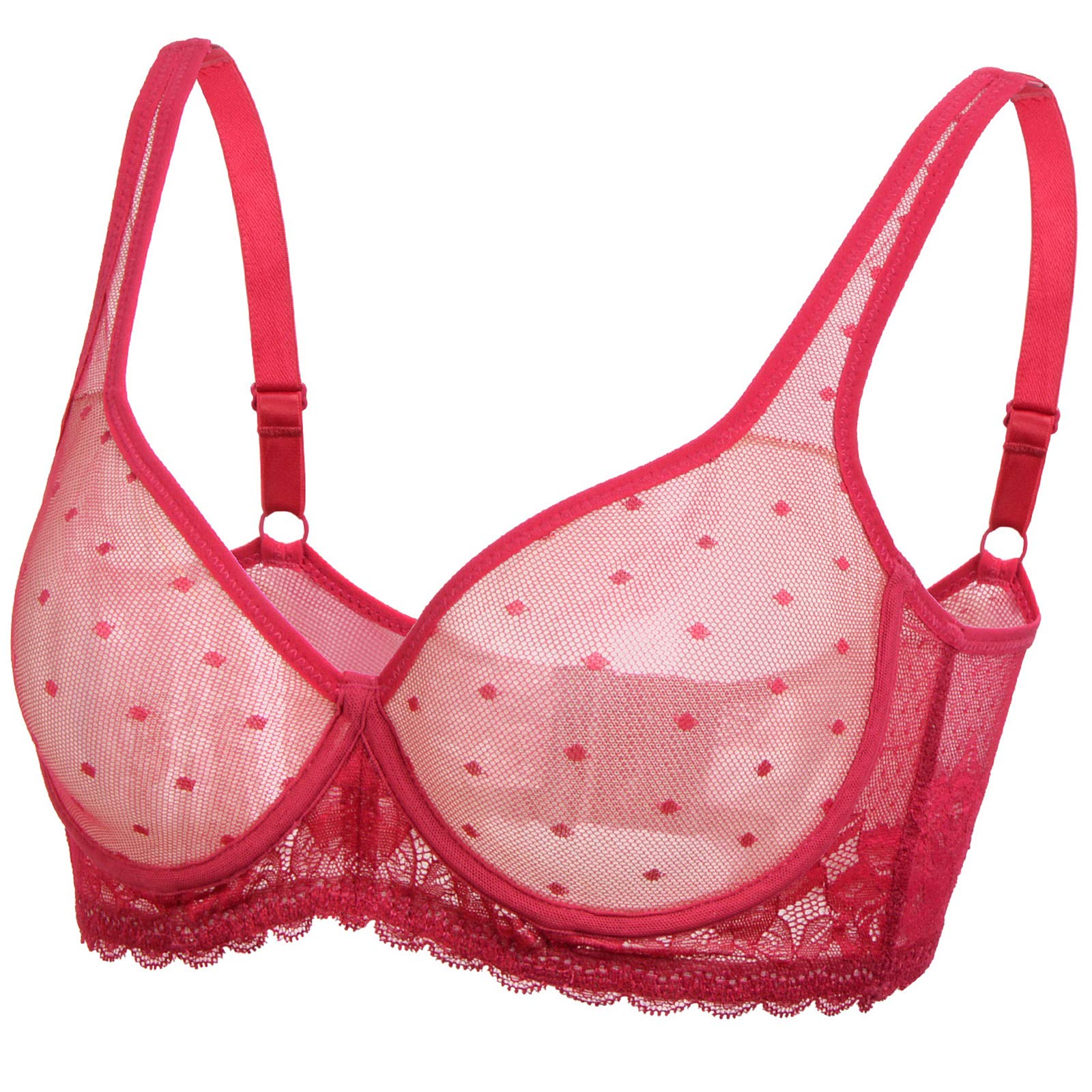 YANDW Women's Full Coverage Plus Size Bra - Unlined Lace Minimizer Unpadded Underwire Bras for Comfort & Support | Perfect for Everyday Wear & Special Occasions