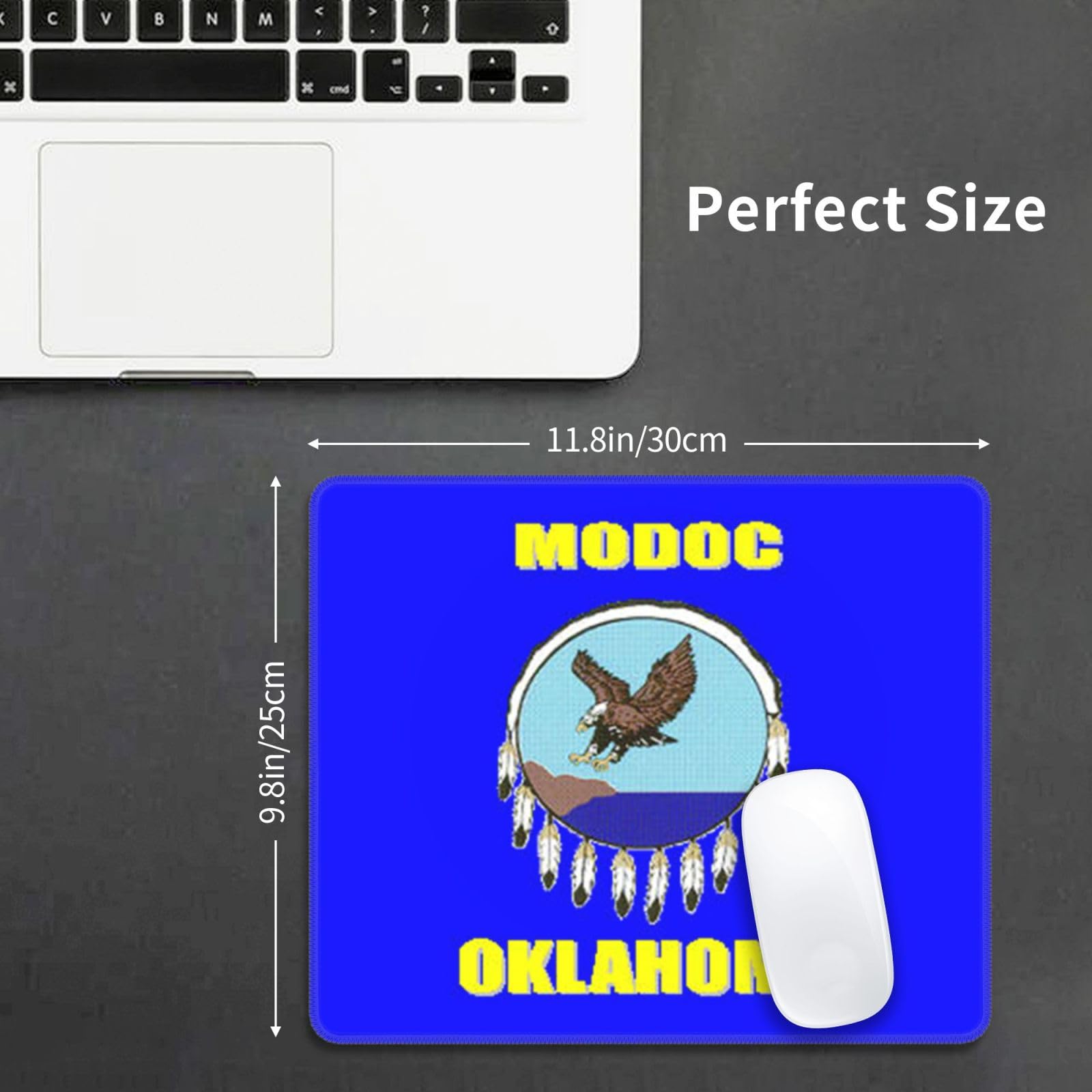 SIYTUAU Modoc Oklahoma Flag Mouse Pad - 10x12 Inch Waterproof Non-Slip Rubber Gaming Mouse Pad for Laptop & Office Use | Perfect for Work, Gaming & Home Office Setup