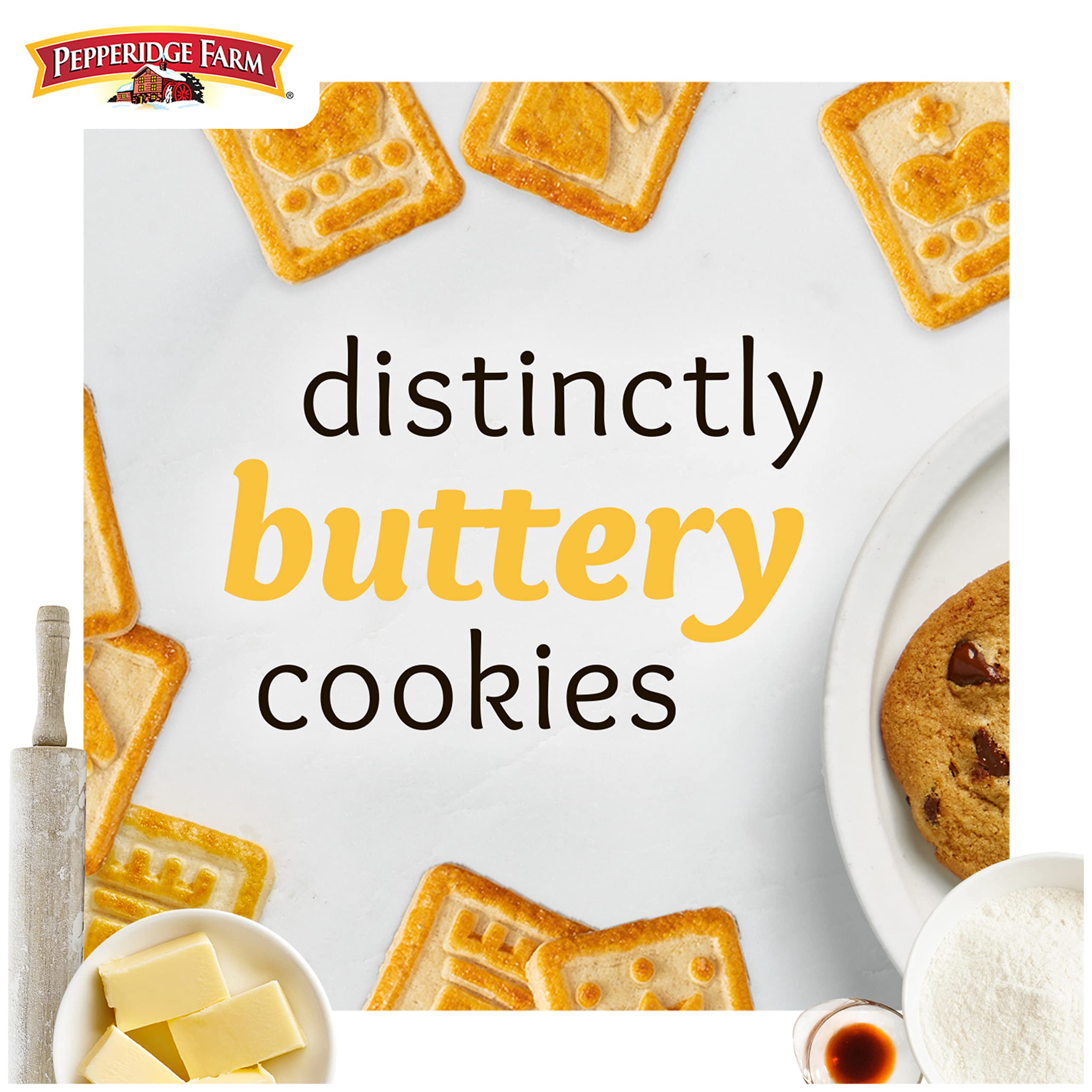 Pepperidge Farm Chessmen Butter Cookies - 7.25oz (24 Cookies) - Pack of 24 - Rich Buttery Shortbread Cookies for Holiday Gifts, Tea Time & Party Snacks
