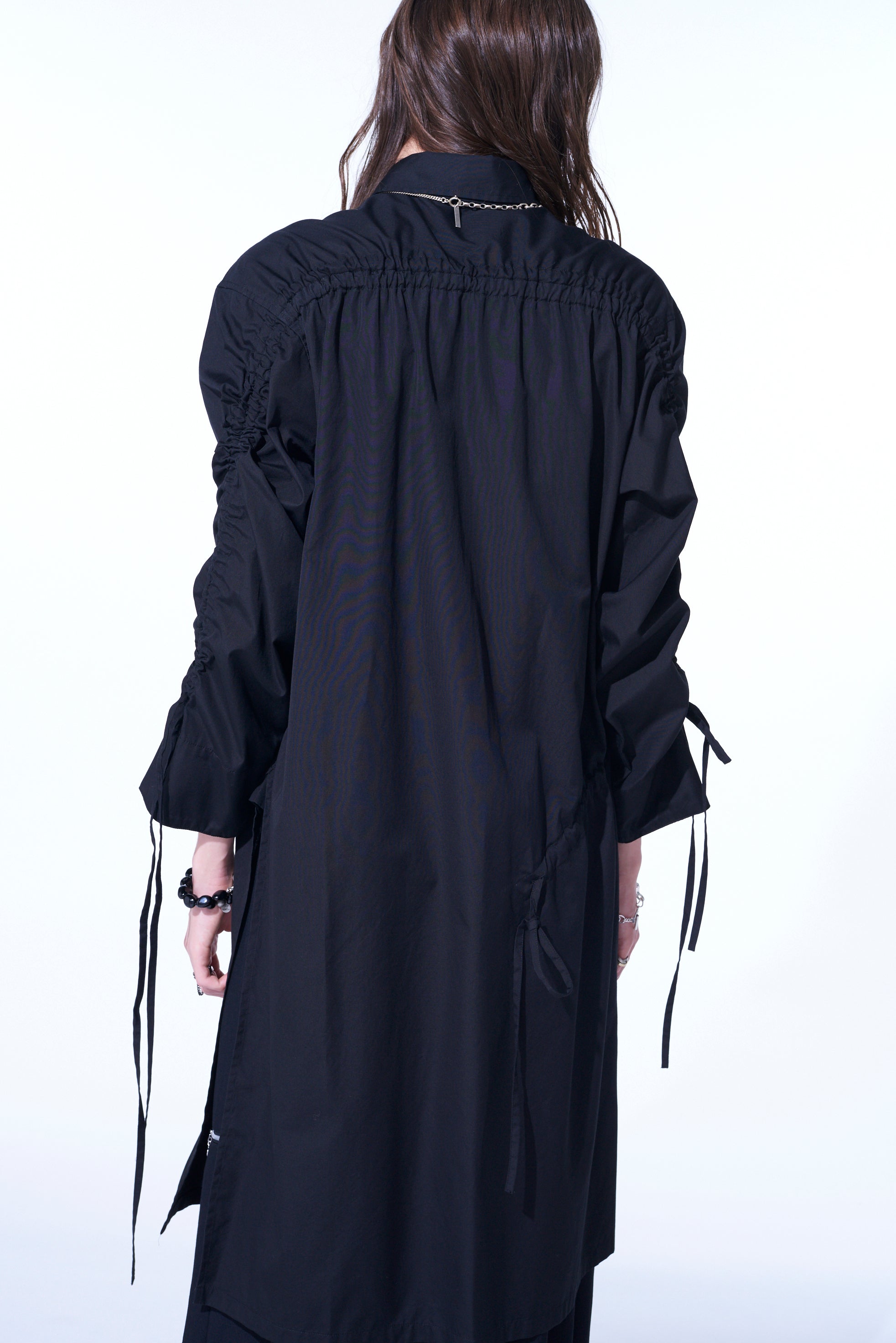 Oversized Cotton Broadcloth Long Shirt with Gathered Strings - Comfortable Loose Fit Casual Top for Women | Perfect for Layering, Beach Cover-Up & Everyday Wear