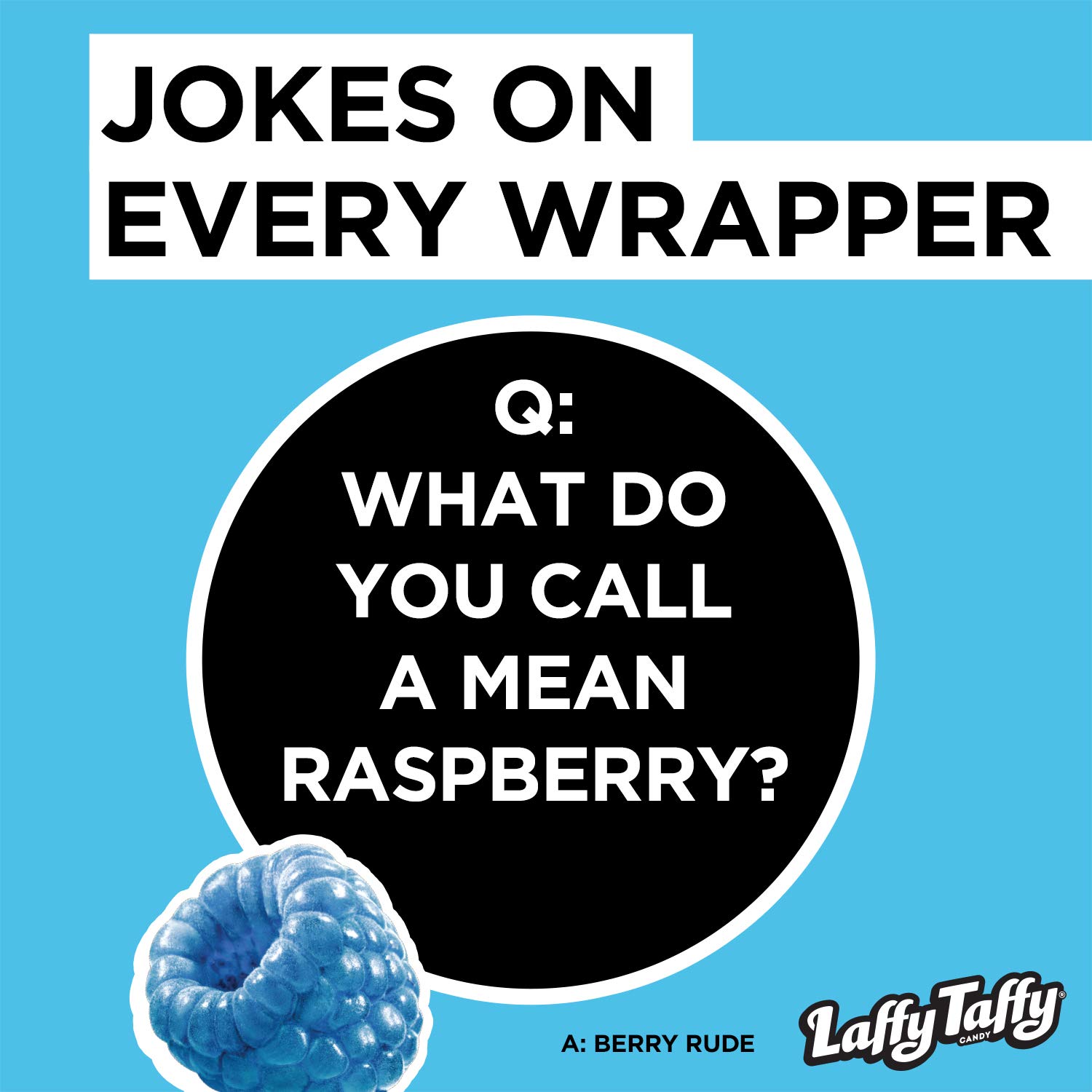 Blue Raspberry Laffy Taffy Candy - 145 Individually Wrapped Chewy Taffy Pieces - Bulk Party Candy for Halloween, Birthday Favors & Office Treats