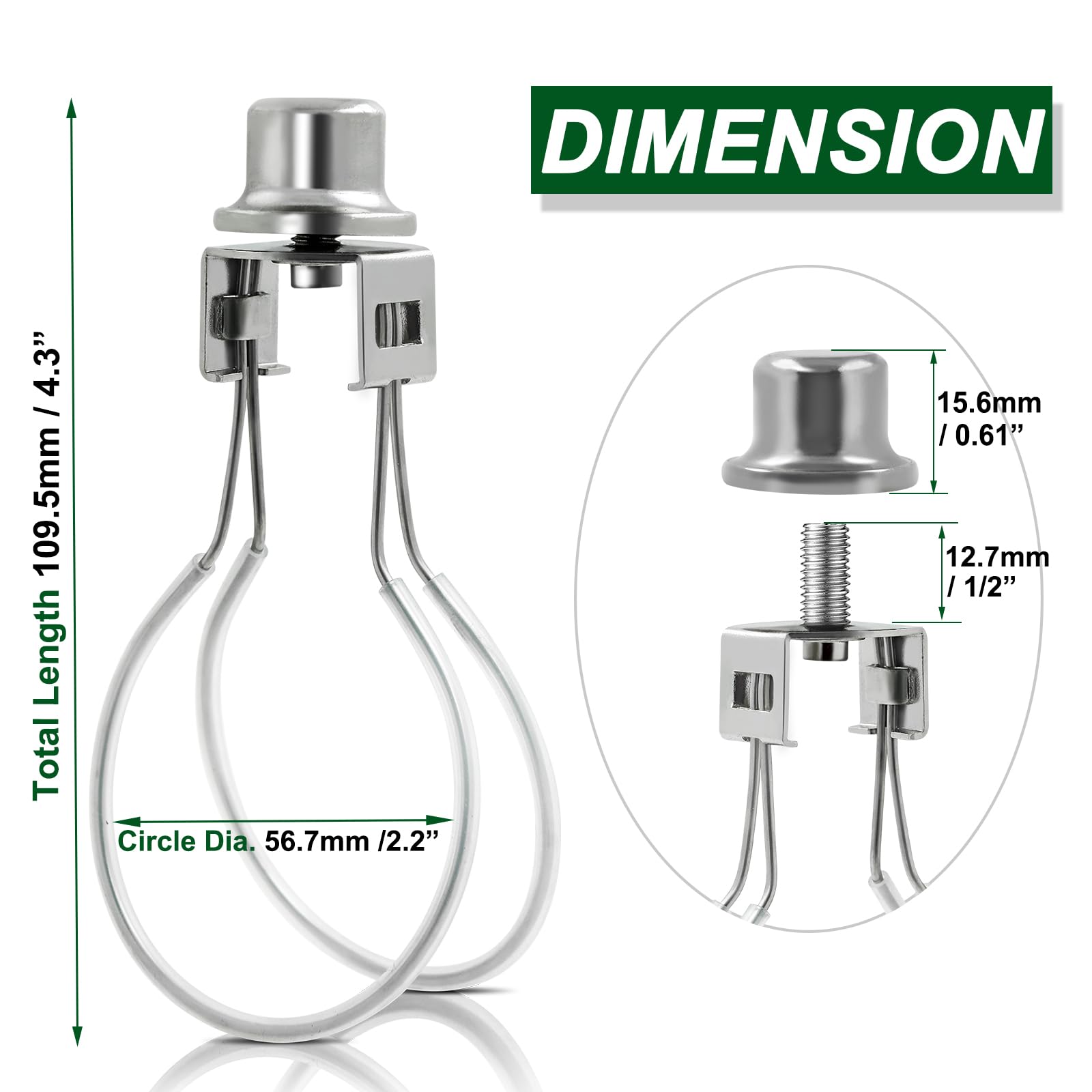 Nickel Lamp Shade Light Bulb Clip Adapter - 2PCS Set with Finial & Levellers for Secure Lampshade Fit | Perfect for Table Lamps, Floor Lamps & Home Decor