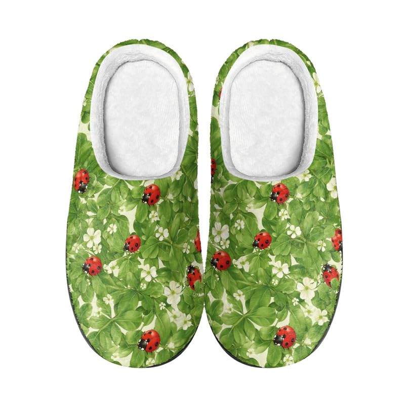 Green Leaf Floral Ladybug