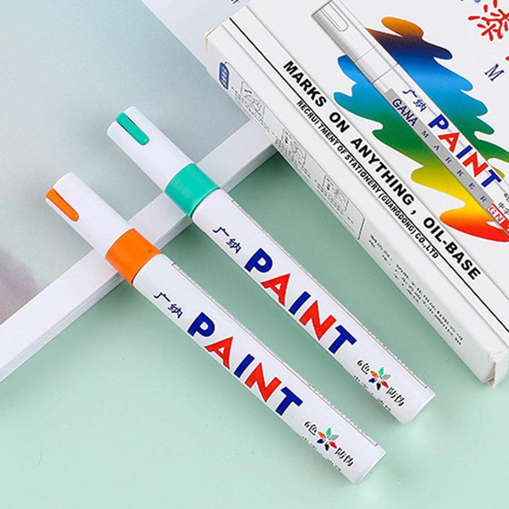 Ryanli Oil Based Paint Marker - White Paint Pen for Art, Rock Painting, Ceramic, Glass & Wood | Quick Dry, Waterproof Paint Marker for Stone, Metal, Tire & Graffiti | 1PC Black Marker for DIY Crafts & Home Decor Projects