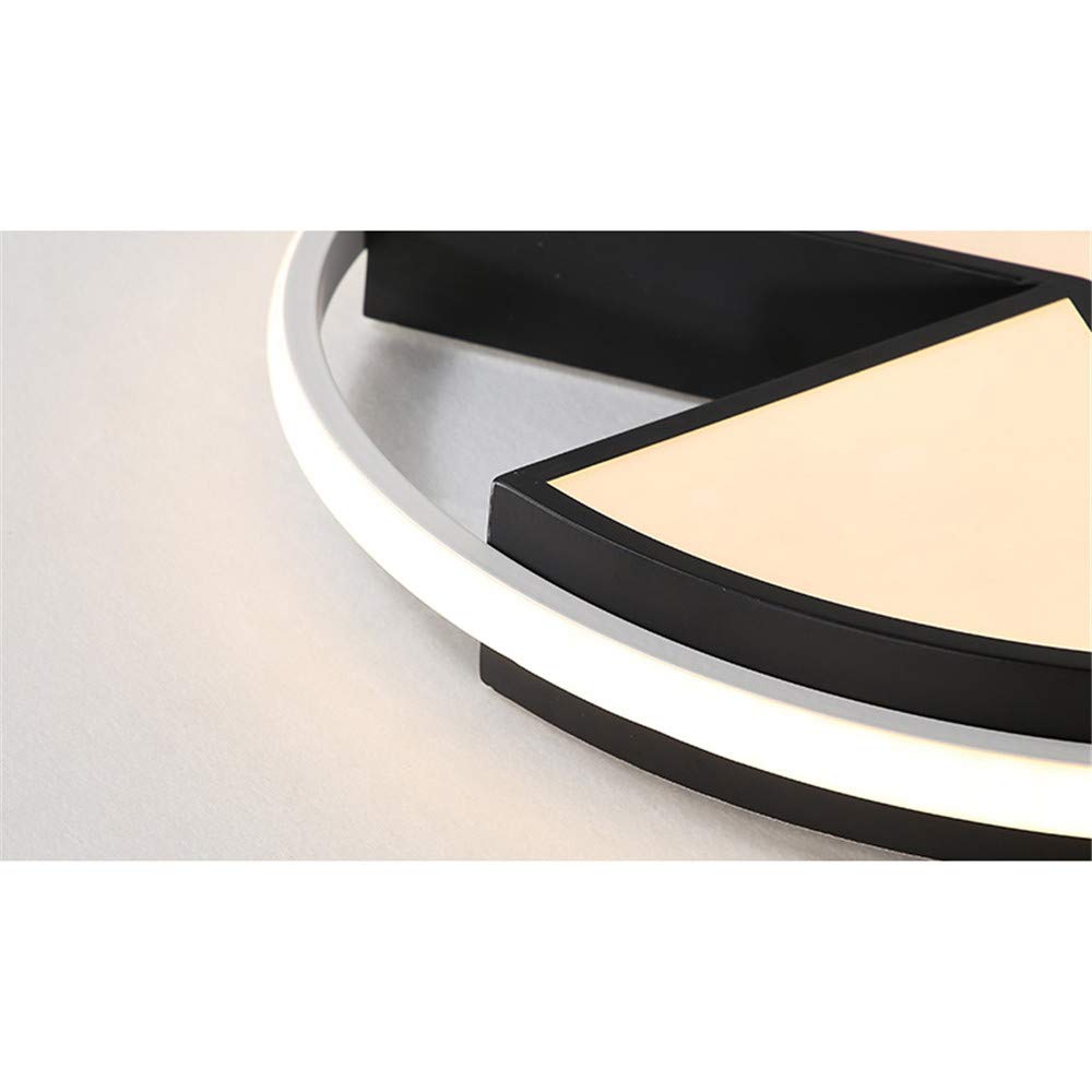 NIUYAO Modern Acrylic Geometric LED Ceiling Light Flush Mount - 21.5 Inch Contemporary White/Black Fixture with Warm Light (Bulb Included) - Perfect for Living Room, Bedroom, Kitchen & Office Lighting