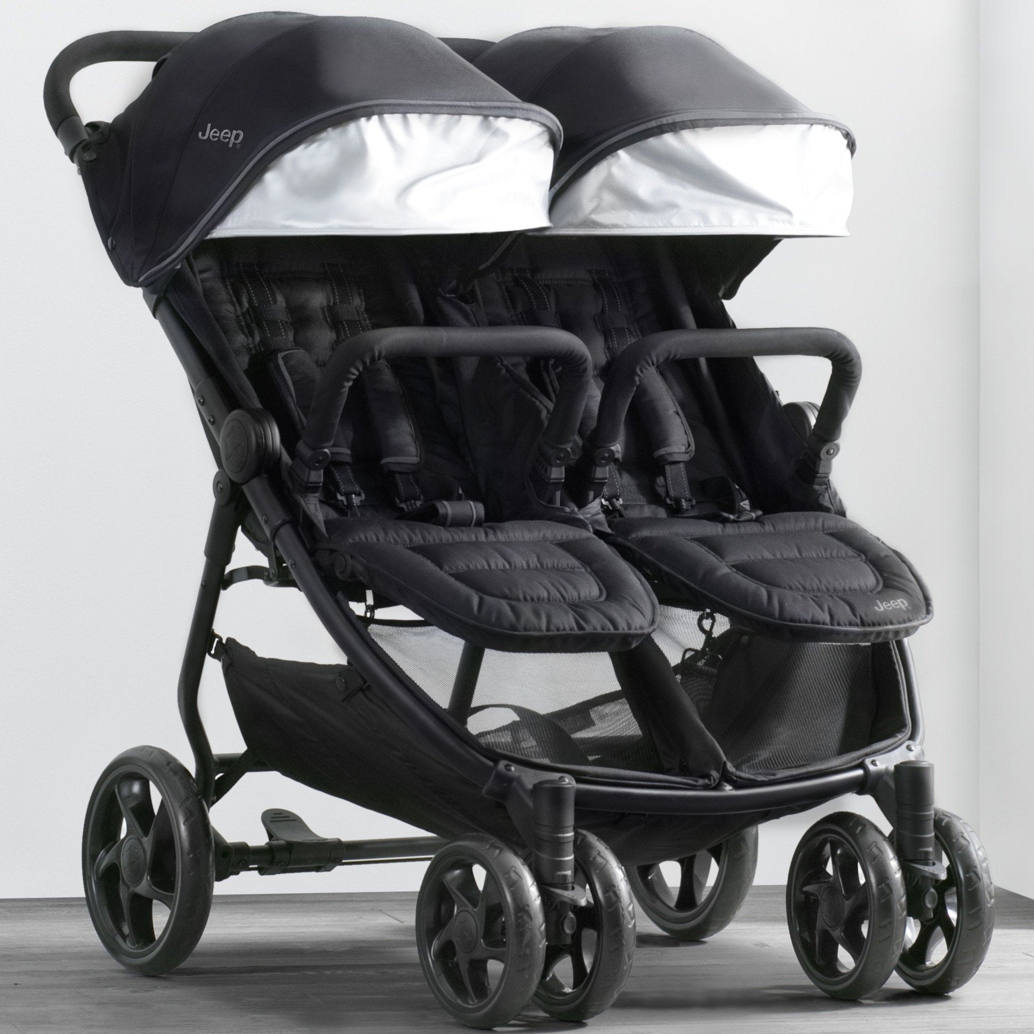 Jeep® Destination Side by Side Double Stroller - Lightweight & Compact for Twins or Siblings - Perfect for Shopping, Travel & Outdoor Adventures