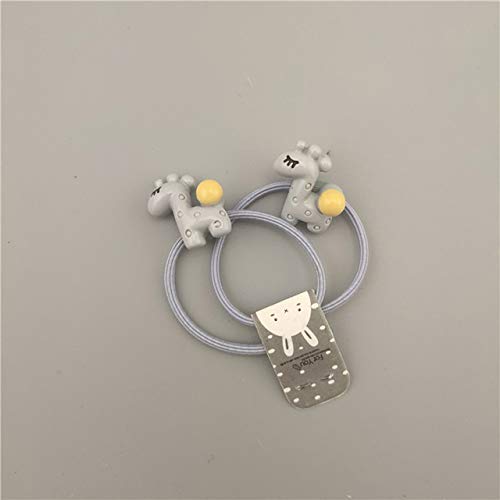 Korean Animal Hair Bands for Girls - Elastic Star Rabbit Elephant Ponytail Holders, Scrunchies & Hair Ties (Set of 9) - Perfect for School, Parties & Everyday Styling