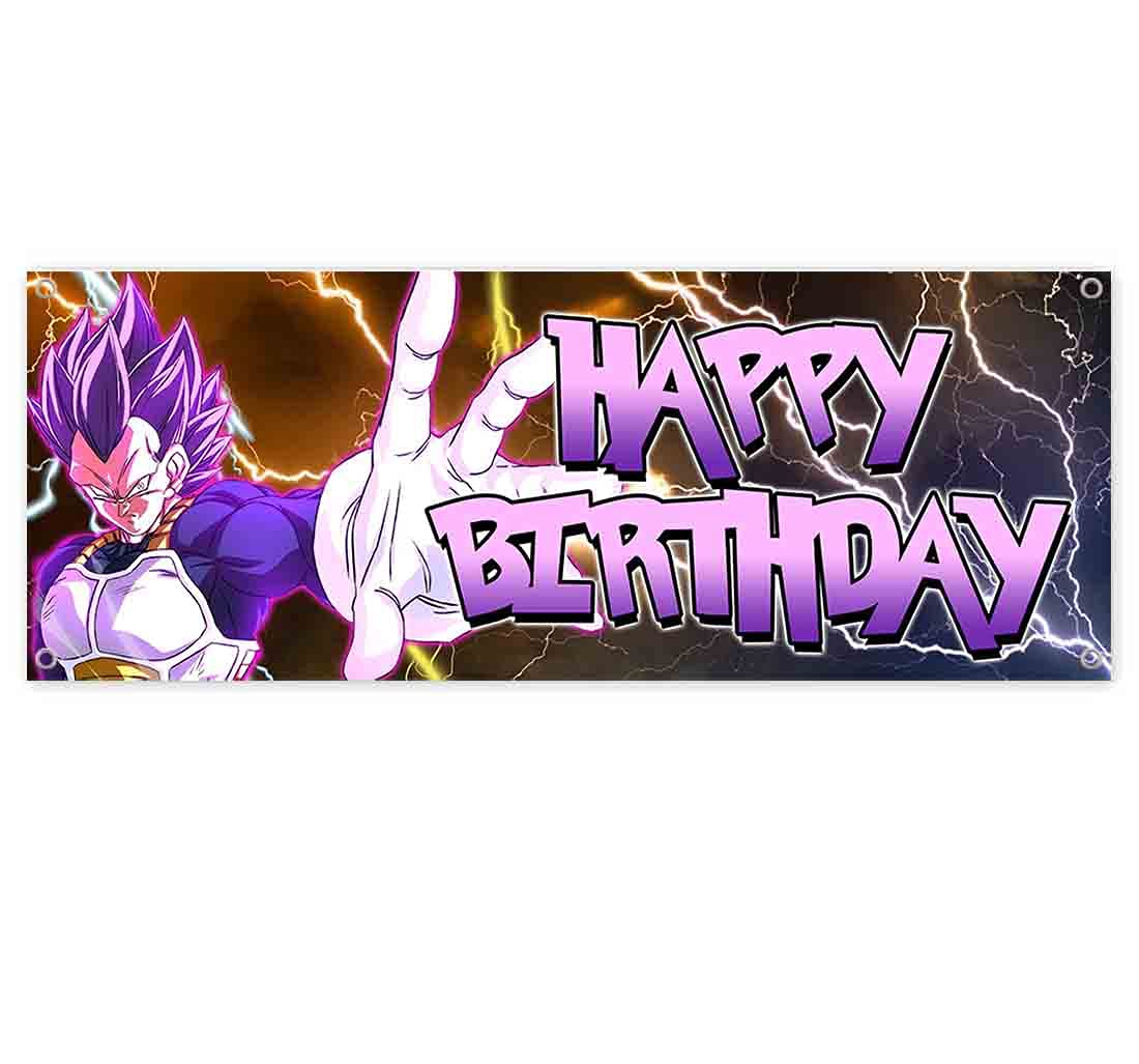 Anime Character Happy Birthday Banner - 13 oz Heavy-Duty Vinyl with Metal Grommets | Single-Sided Non-Fabric Decoration for Parties, Events & Home Decor