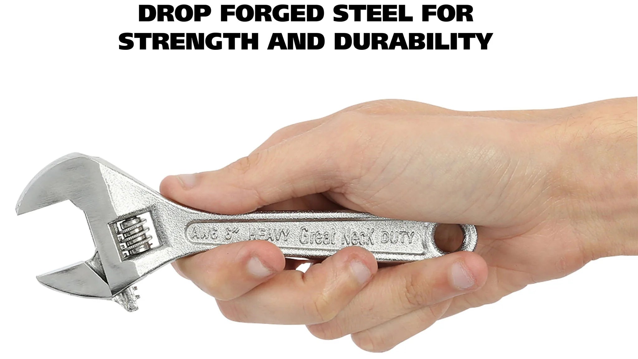 GreatNeck AW6C 6-Inch Adjustable Wrench - Premium Steel Construction, Comfort Grip Handle for Plumbing, Automotive & DIY Home Repairs