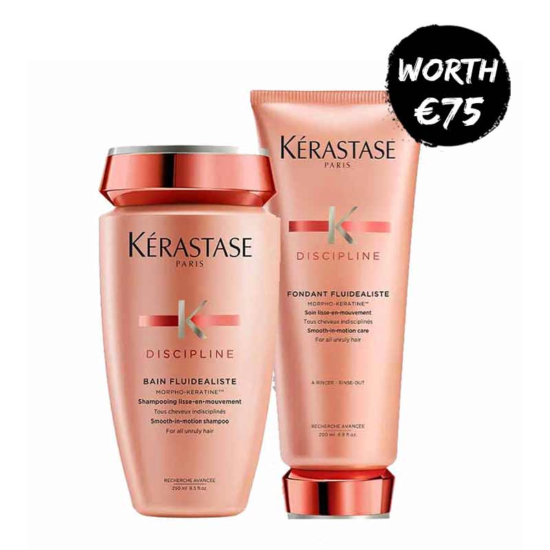 Kerastase Discipline Smoothing Shampoo & Conditioner Set for Frizzy & Unruly Hair - Hydrating & Anti-Frizz Hair Care Duo for Smooth, Shiny Locks - Perfect for Daily Use & Salon-Quality Results at Home