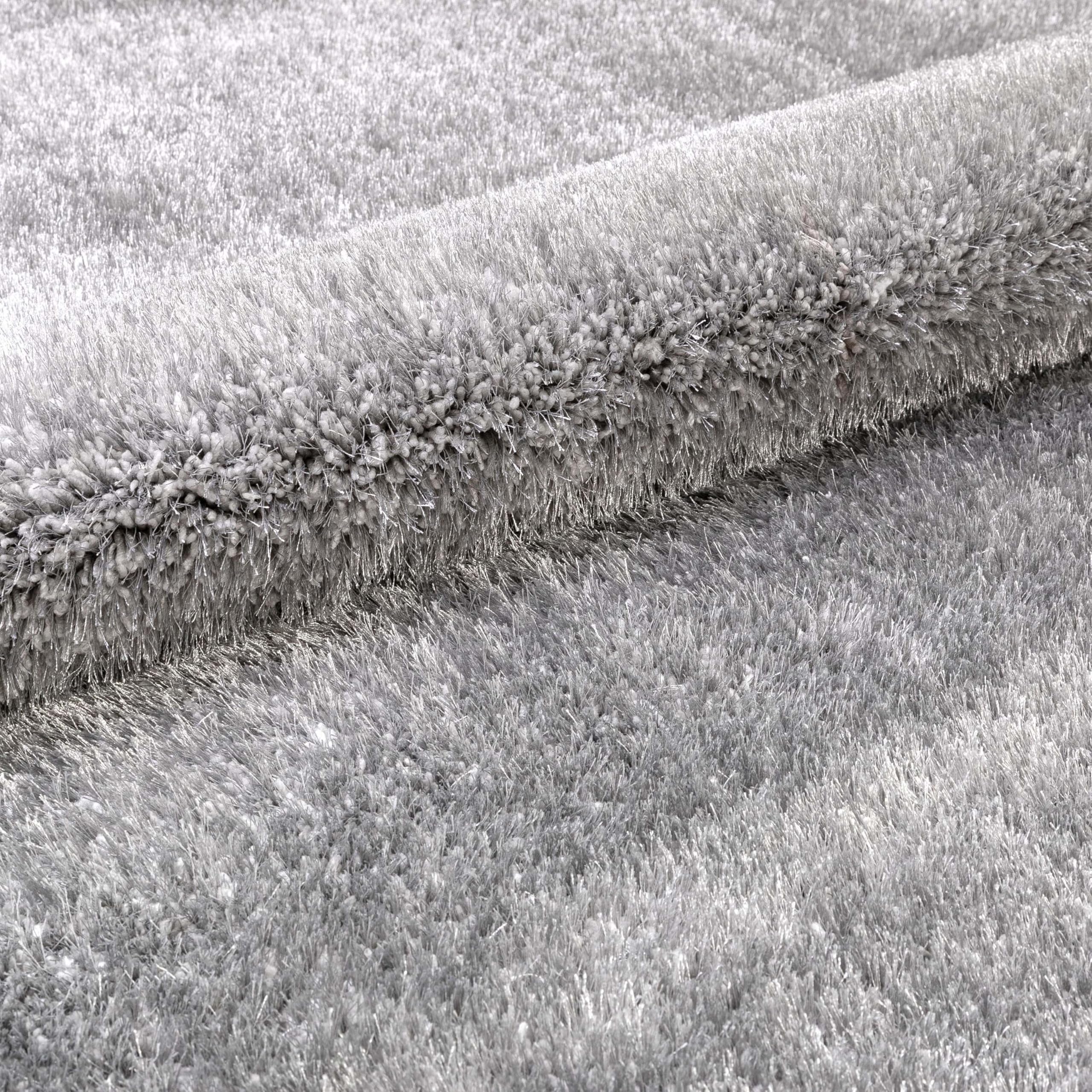 Well Woven Feather Collection Liza Shag Rug – Silver, 5'3