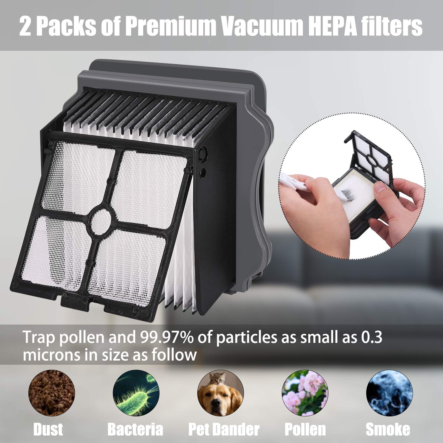 iFloor 3 Vacuum Brush Roller & HEPA Filter Set (3-Pack) - for Wet/Dry Cleaning