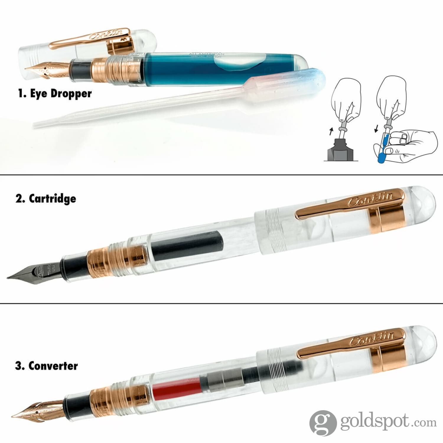 Conklin All American Fountain Pen - Rosegold Demo Limited Edition | Premium Writing Instrument for Collectors & Gift Giving