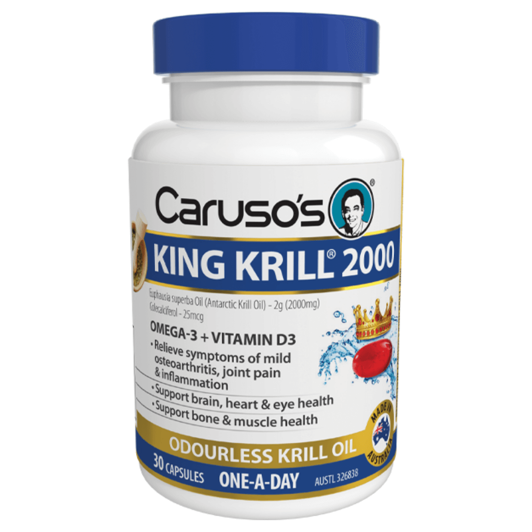 Caruso's King Krill 2000mg Omega-3 Supplement - Premium Krill Oil for Heart, Brain & Joint Health - Supports Immune System & Healthy Skin - Ideal for Adults & Active Lifestyles