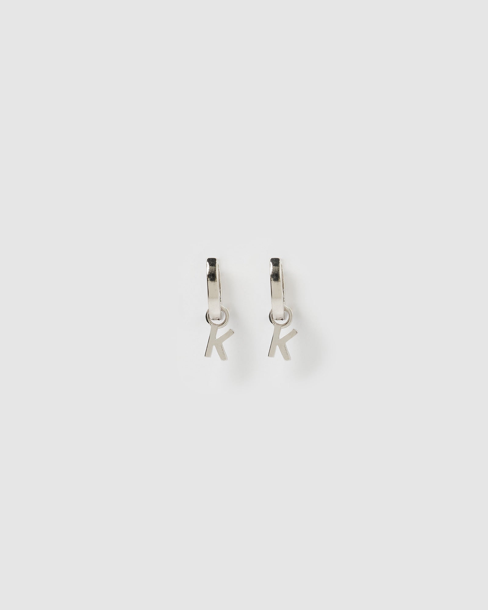 Silver Alphabet Letter K Huggie Earrings for Women - Minimalist Initial Jewelry Gift for Her, Perfect for Everyday Wear, Gifts & Special Occasions