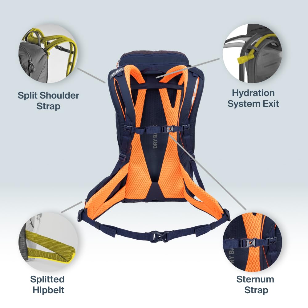 Salewa Premium Navy Hiking Backpack - Lightweight & Durable Rucksack for Outdoor Adventures, Travel & Daily Commute