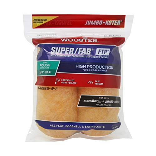 Wooster Super/FAB Knit 4.5 Inch Wide x 0.75 Inch Jumbo-Koter Paint Roller Cover 2-Pack (Case of 12) - Professional Painting Tools for Walls, Ceilings & Smooth Surfaces - Perfect for Home Renovation & DIY Projects