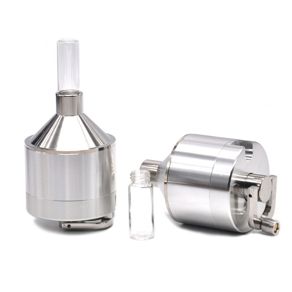 Premium Stainless Steel Hand Crank Spice Grinder with Glass Bottle & Funnel - Fine Powder Mill for Herbs, Tea, Coffee, Seasonings - Perfect for Kitchen, Camping, Travel & DIY Spice Blends