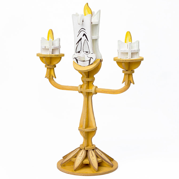 IncrediBuilds Disney Beauty and the Beast Lumiere 3D Wood Model Kit with Book - DIY Craft Project for Kids & Adults, Perfect for Disney Fans, Home Decor, and Gift Giving